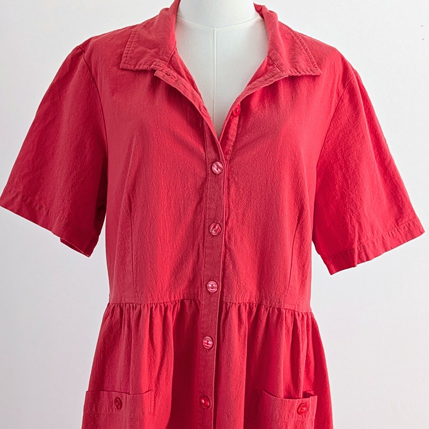 Appleseed’s Cotton Button-Front Midi Shirt Dress – L