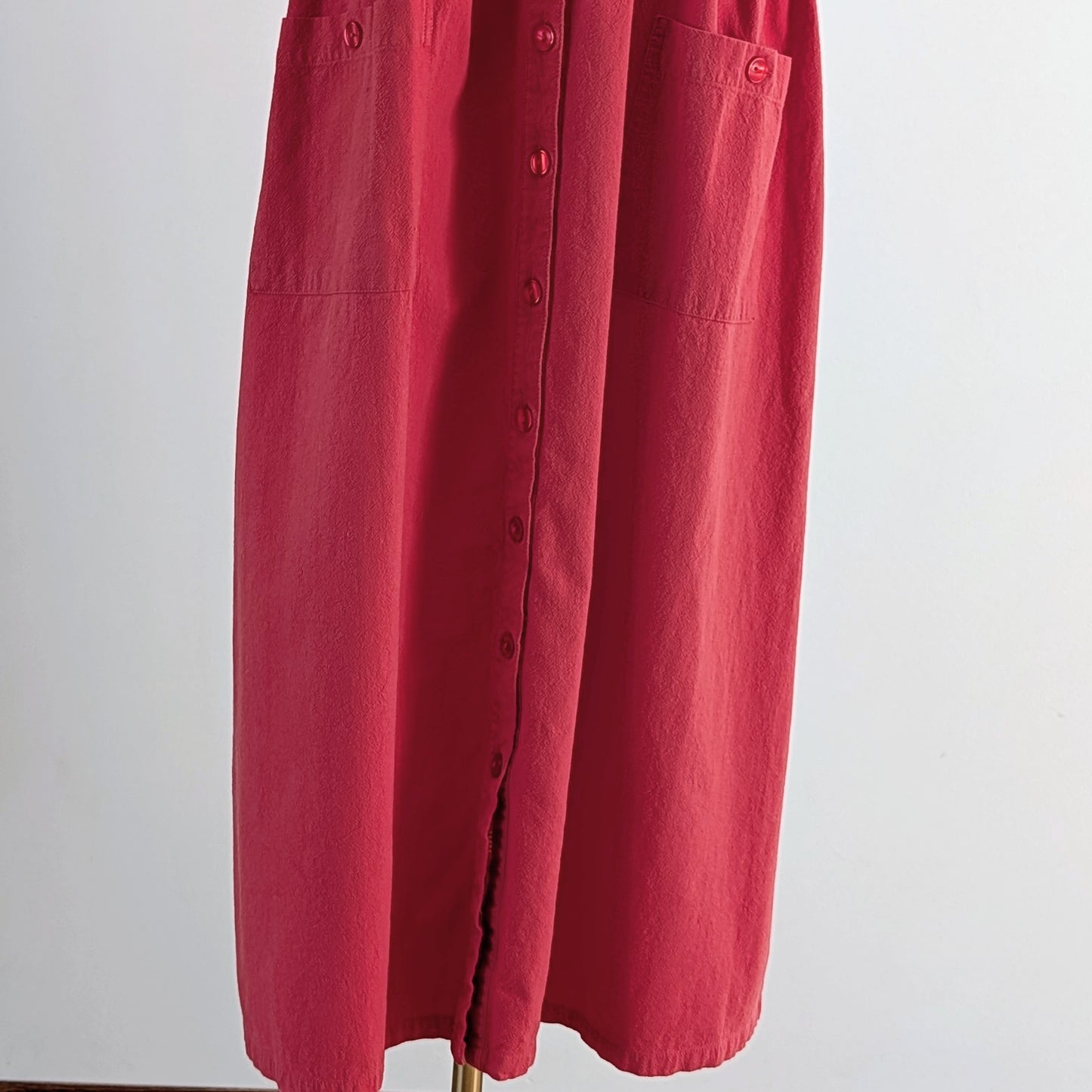 Appleseed’s Cotton Button-Front Midi Shirt Dress – L
