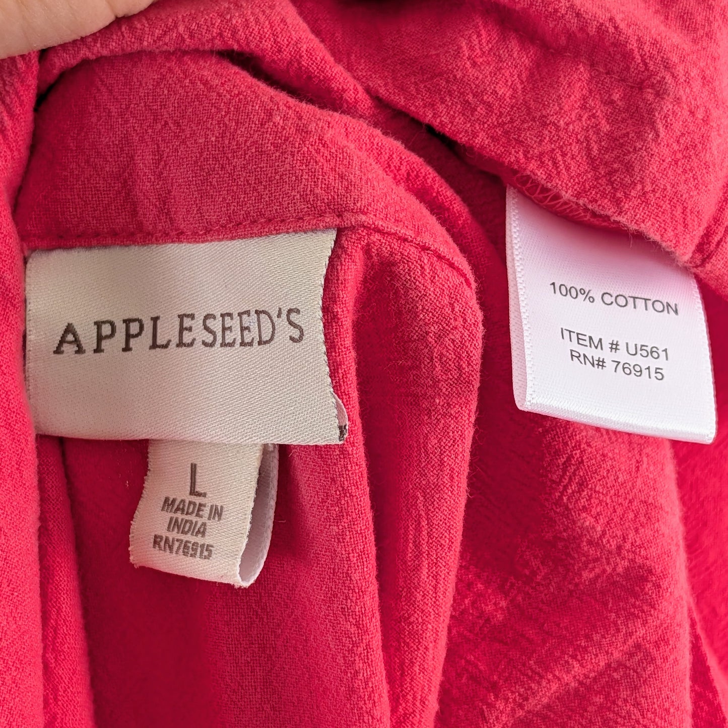 Appleseed’s Cotton Button-Front Midi Shirt Dress – L