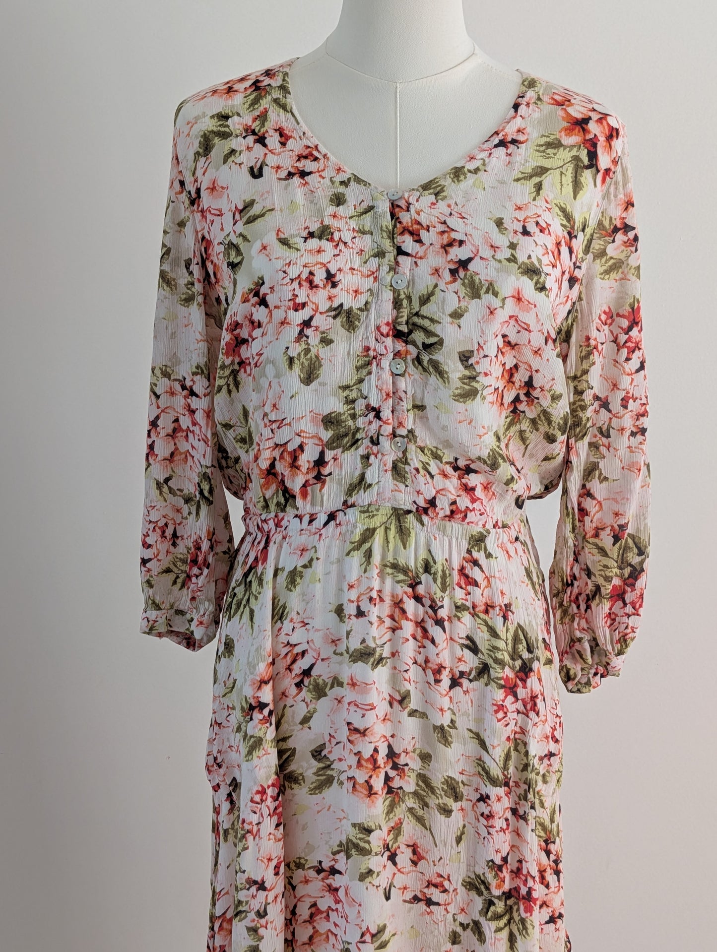 J.Jill Floral Button Front Midi Dress – S