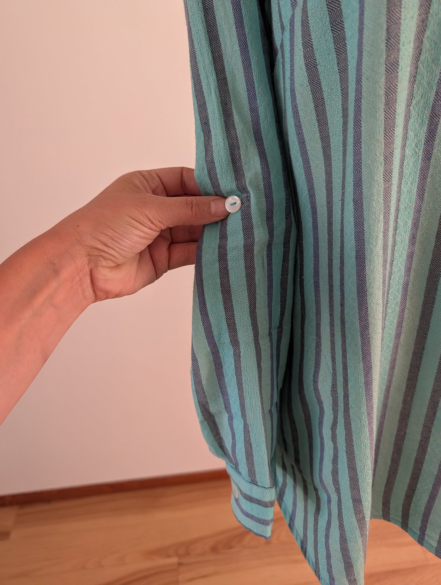 Soft Surroundings Green Striped Beaded Tunic Top – M