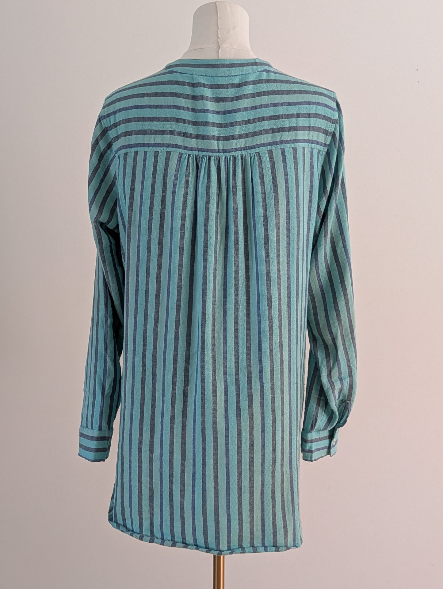 Soft Surroundings Green Striped Beaded Tunic Top – M
