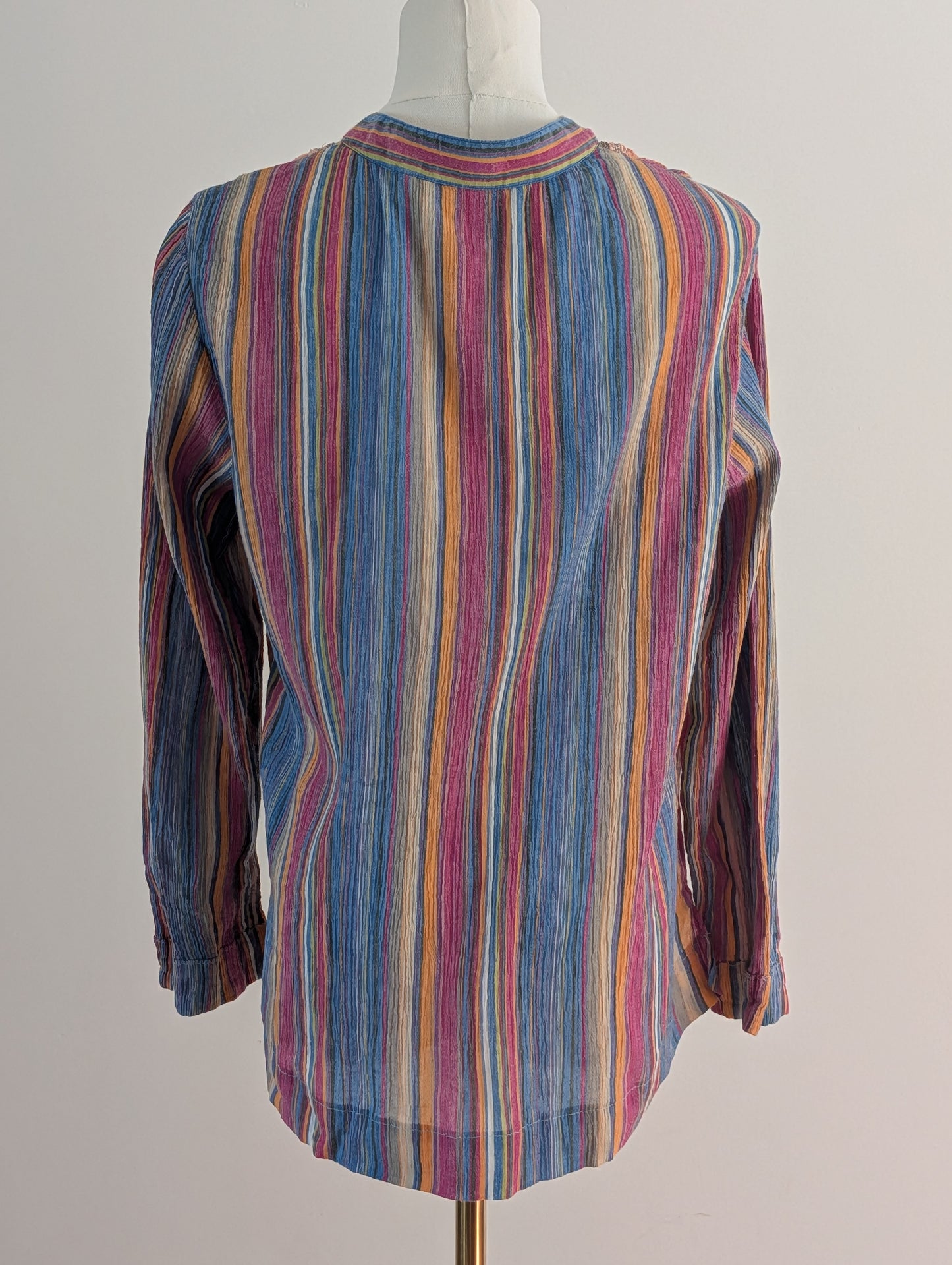 Soft Surroundings Striped Embroidered Cotton Tunic Top – M