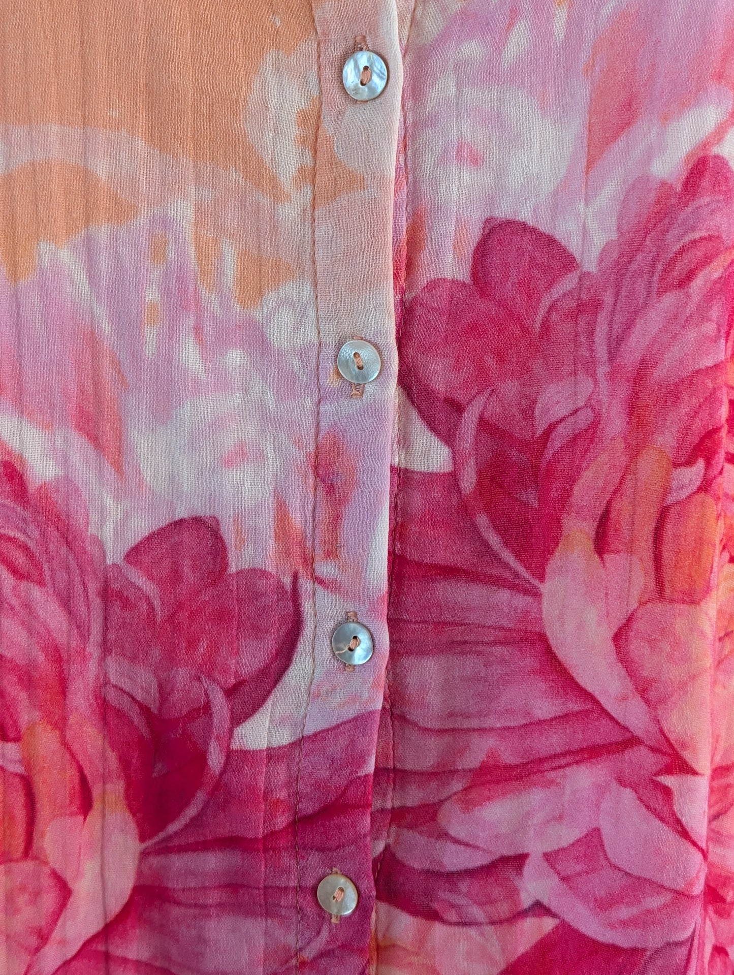 Soft Surroundings Floral Cotton Button-Down Shirt – M