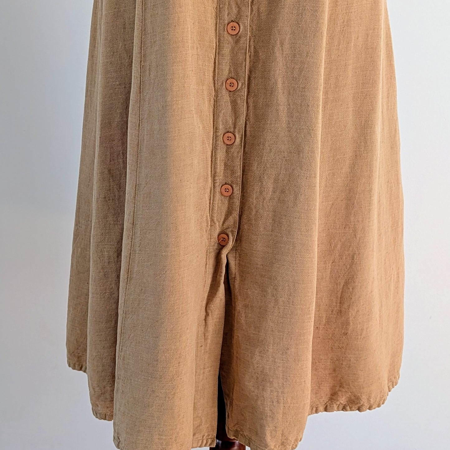 Vintage Lane Bryant Linen Button-Front Midi Dress - 16