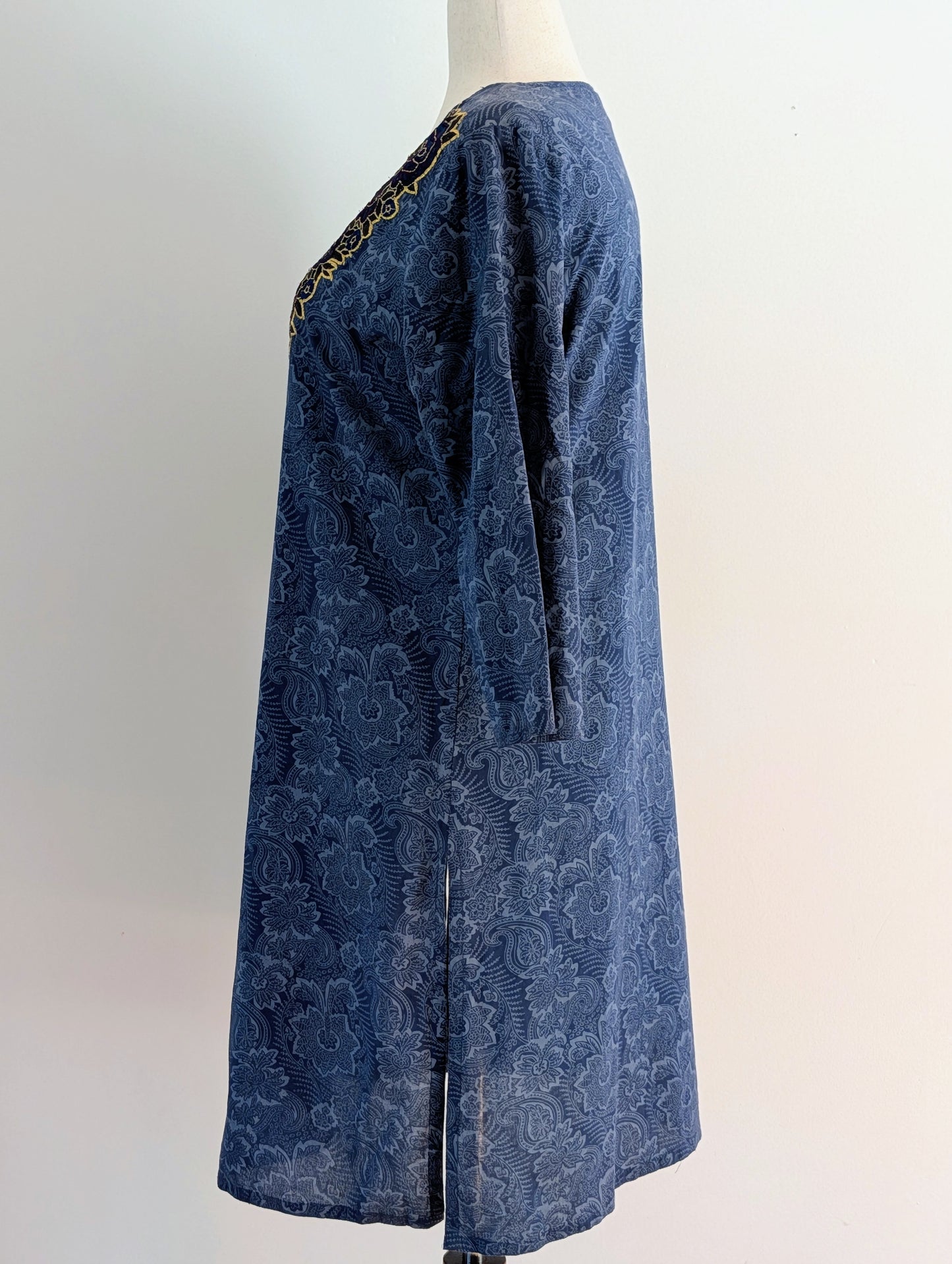 April Cornell Paisley Embroidered Cotton Tunic Dress – XL
