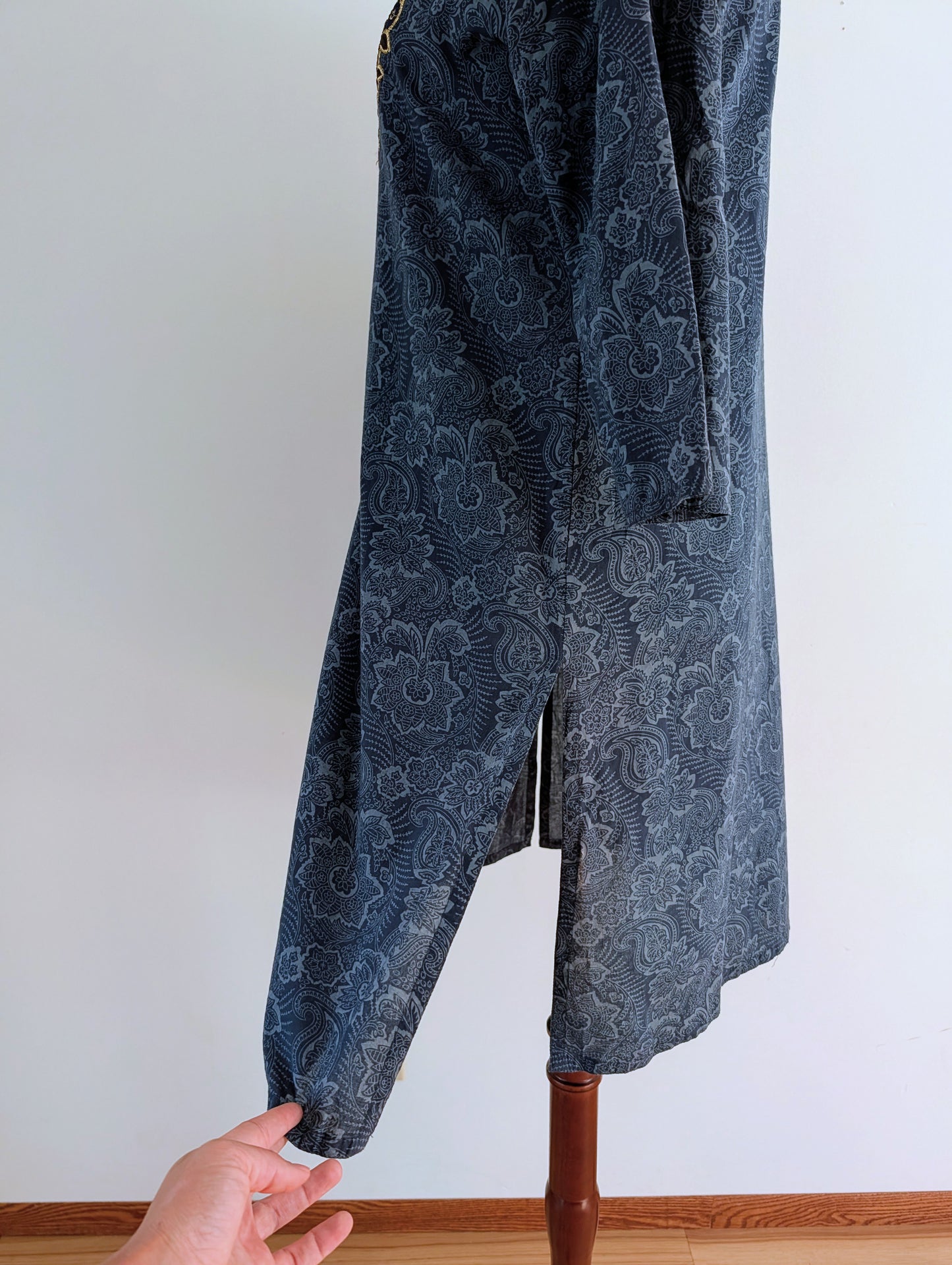 April Cornell Paisley Embroidered Cotton Tunic Dress – XL