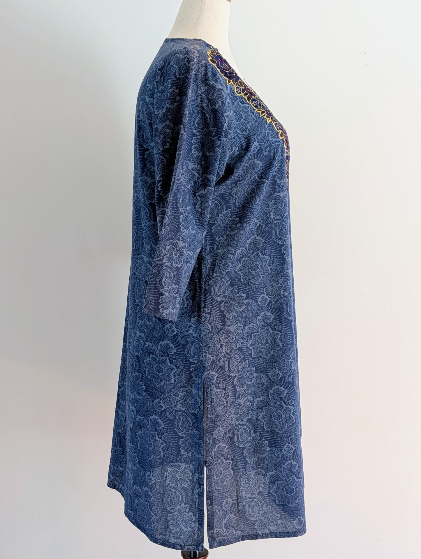 April Cornell Paisley Embroidered Cotton Tunic Dress – XL