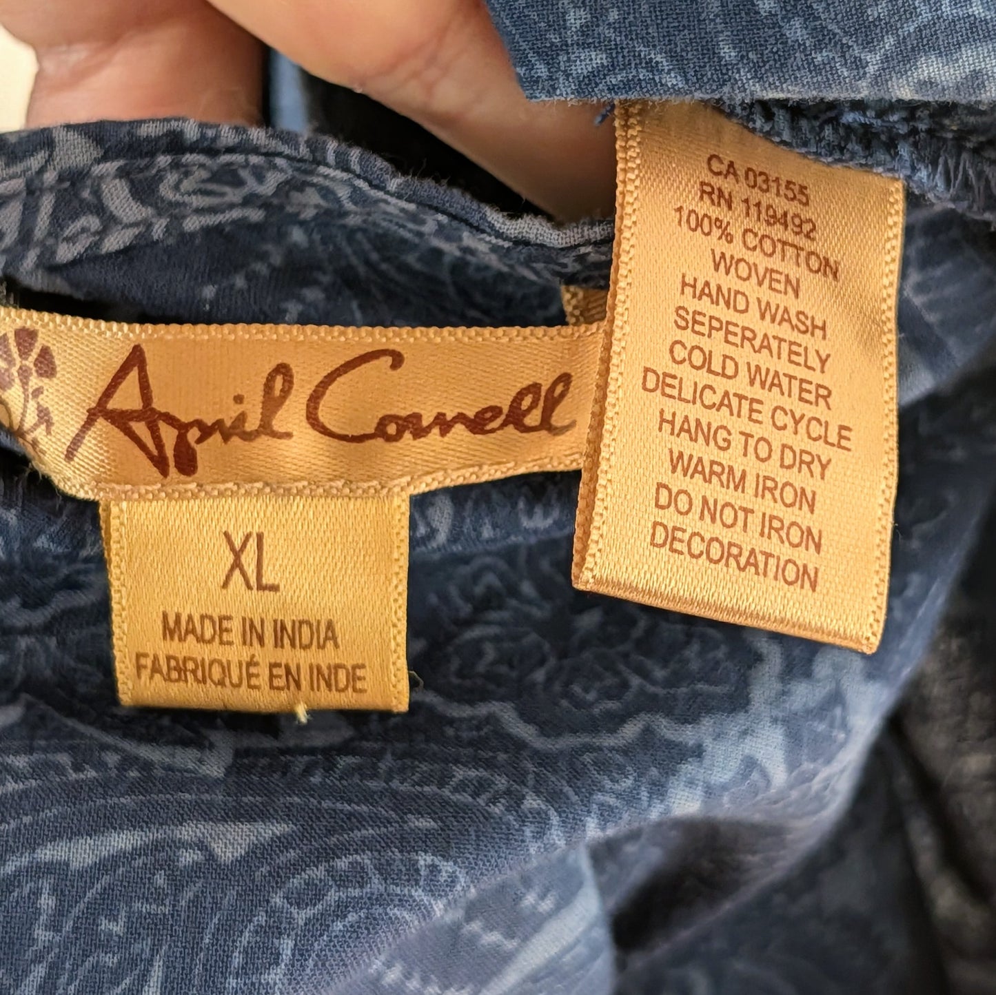 April Cornell Paisley Embroidered Cotton Tunic Dress – XL