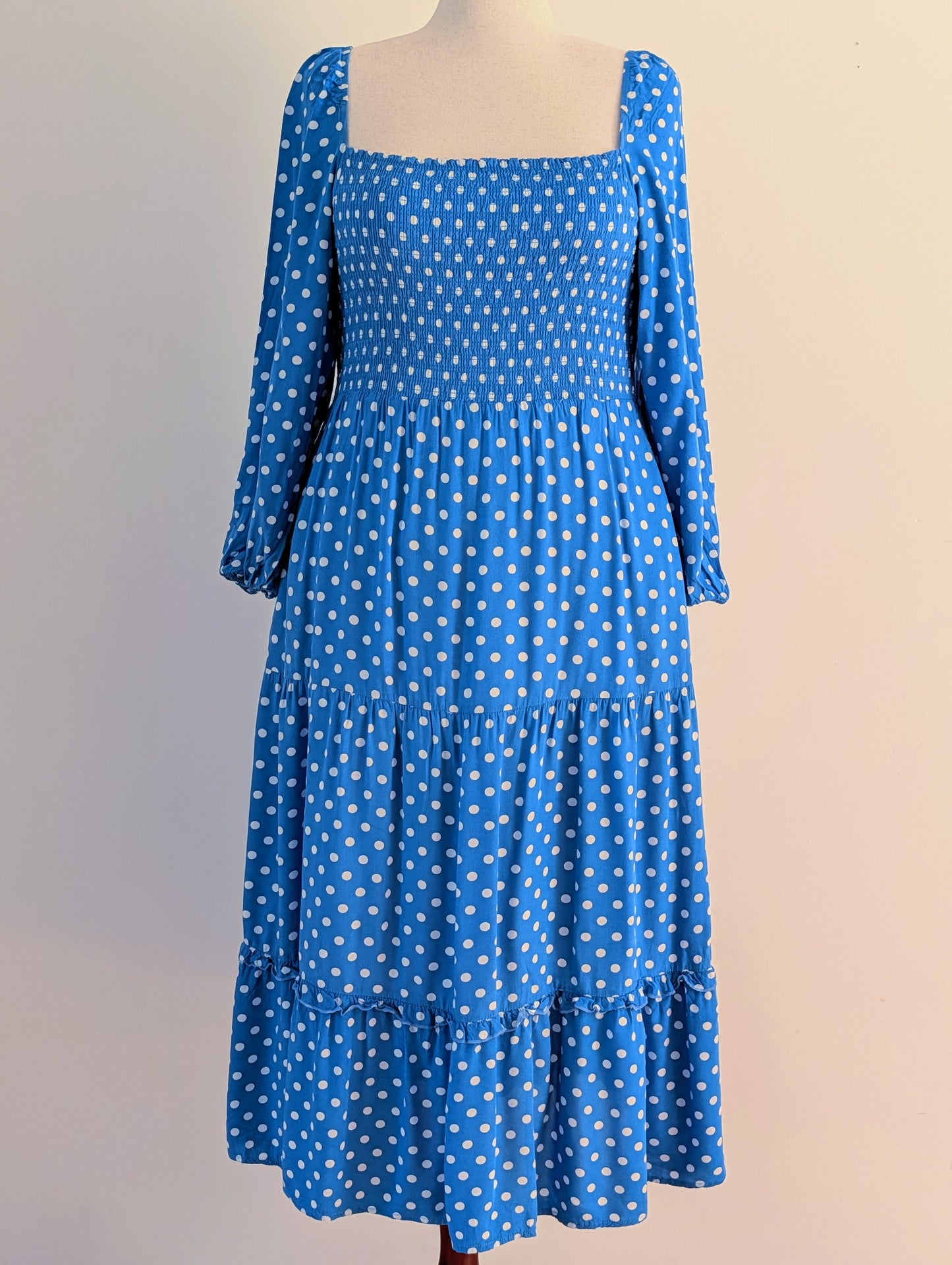 Anthropologie Dolan Polka Dot Smocked Midi Dress – XL