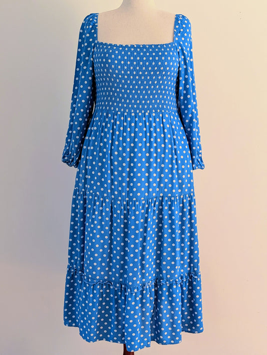 Anthropologie Dolan Polka Dot Smocked Midi Dress – XL