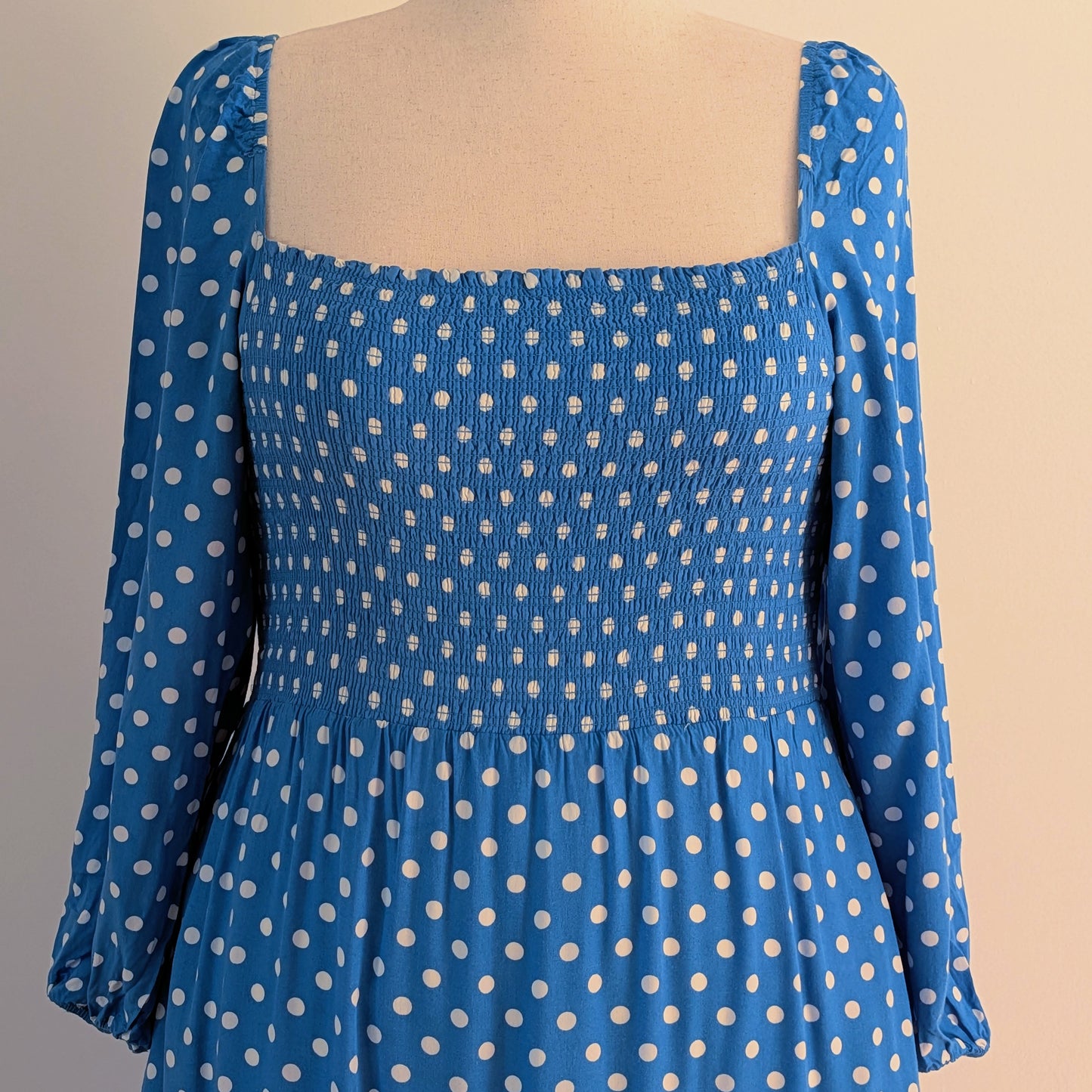 Anthropologie Dolan Polka Dot Smocked Midi Dress – XL