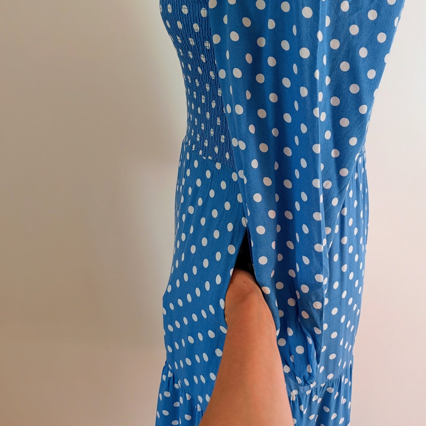 Anthropologie Dolan Polka Dot Smocked Midi Dress – XL