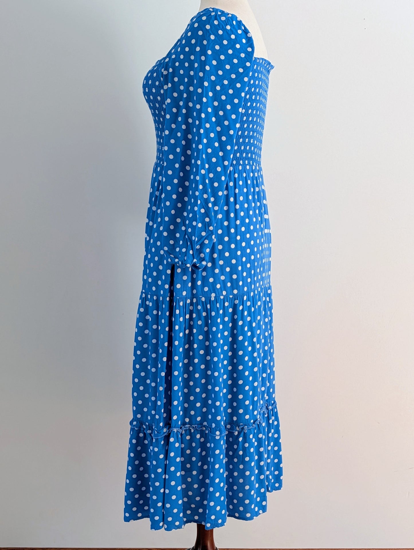Anthropologie Dolan Polka Dot Smocked Midi Dress – XL