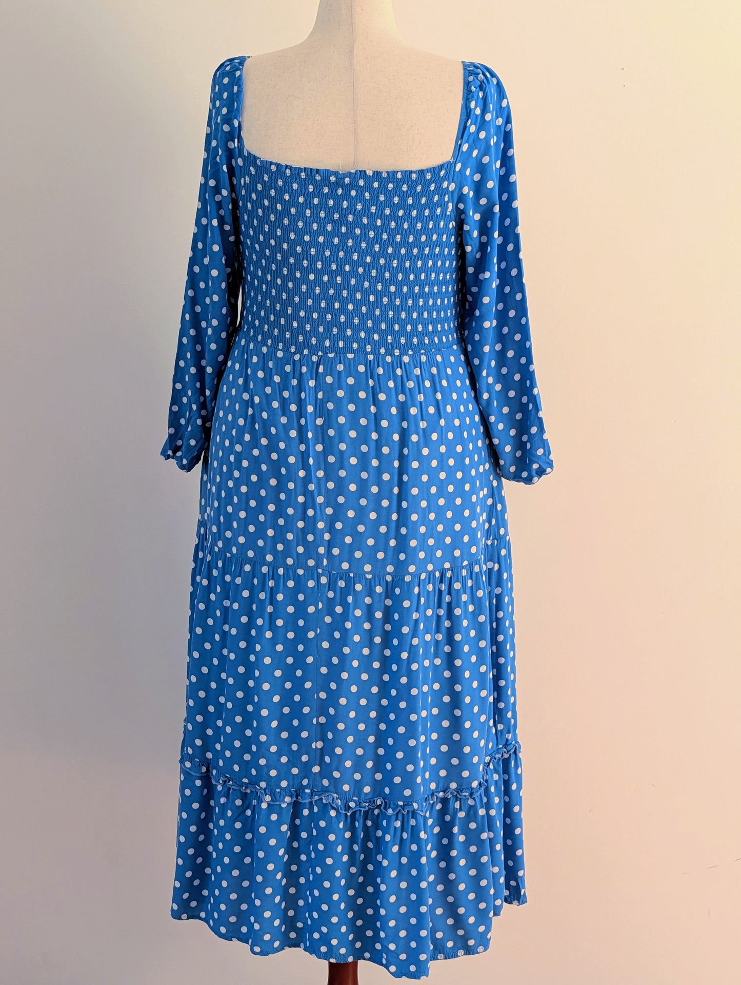 Anthropologie Dolan Polka Dot Smocked Midi Dress – XL
