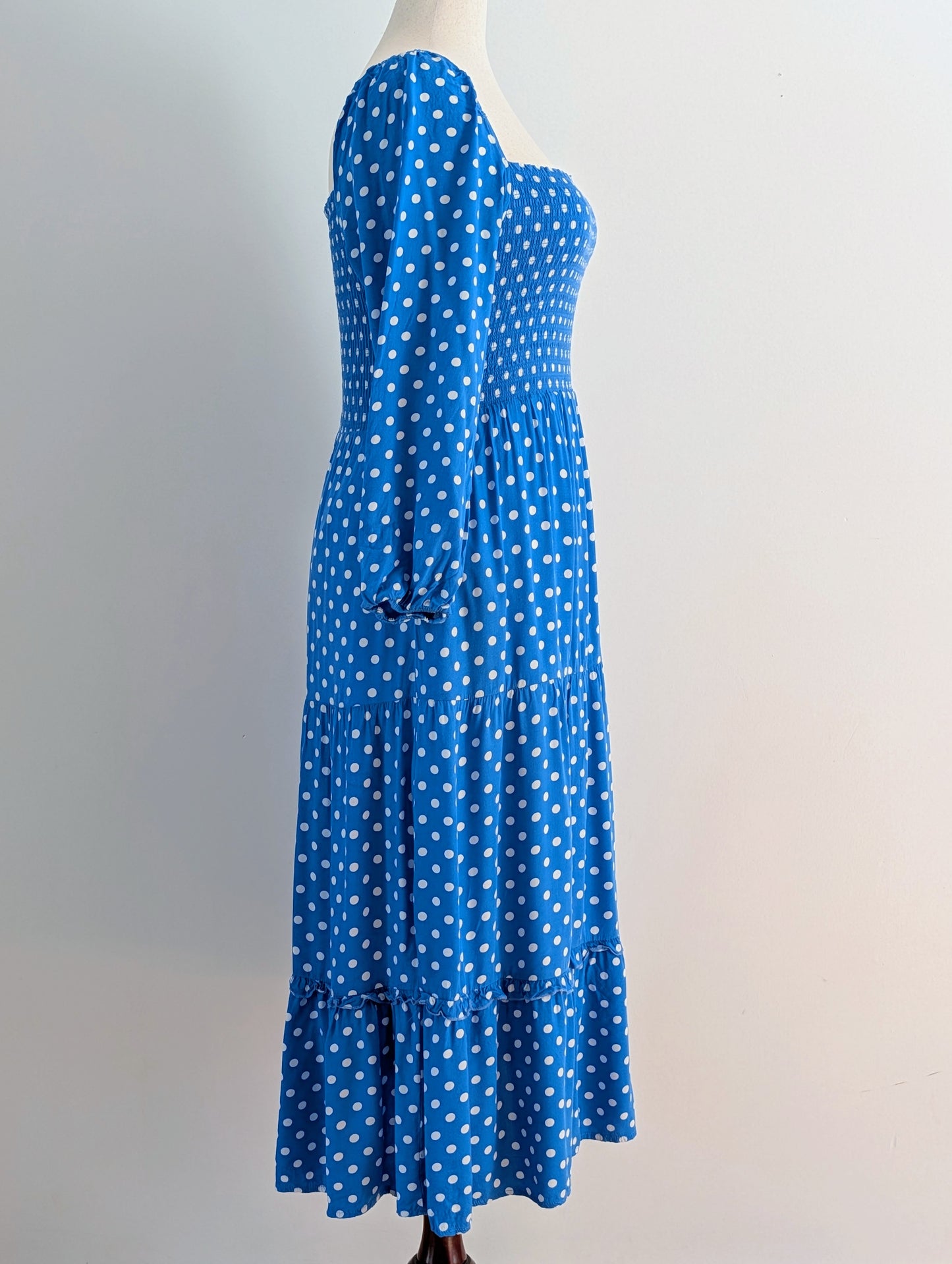 Anthropologie Dolan Polka Dot Smocked Midi Dress – XL