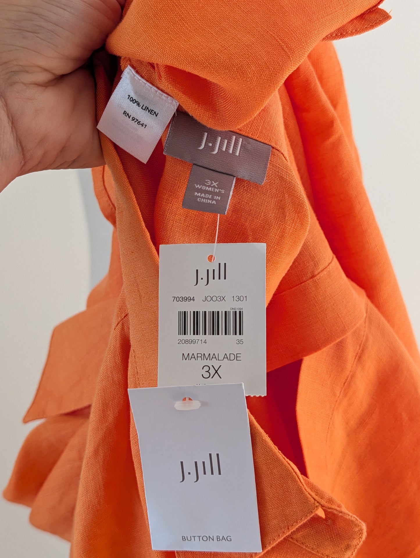 NWT J.Jill 100% Linen Button-Down Shirt – 3X