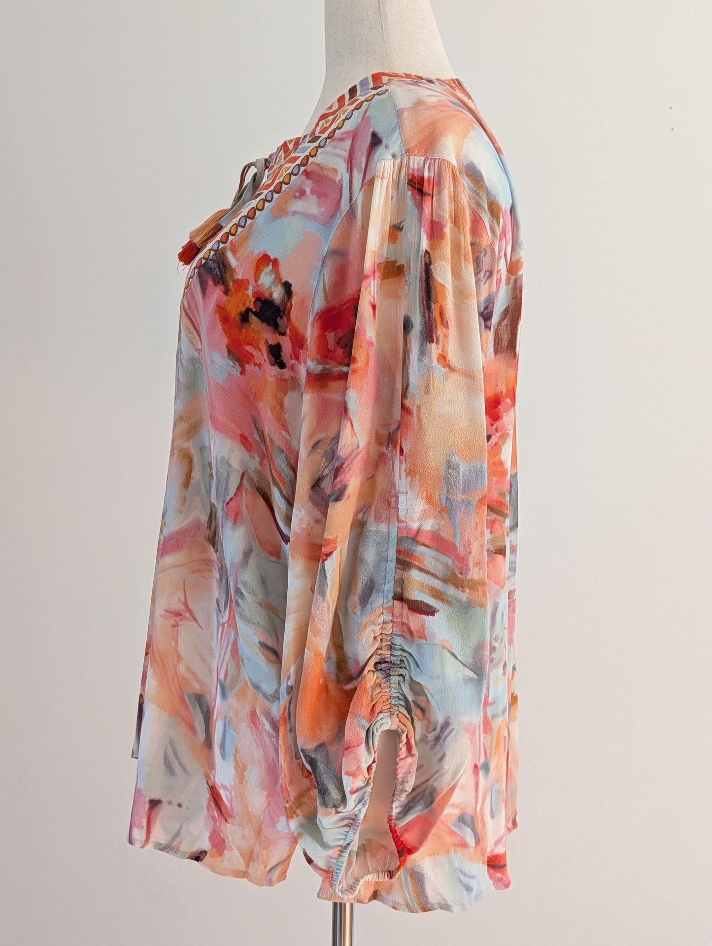 John Mark Embroidered Floral Boho Tunic – XL