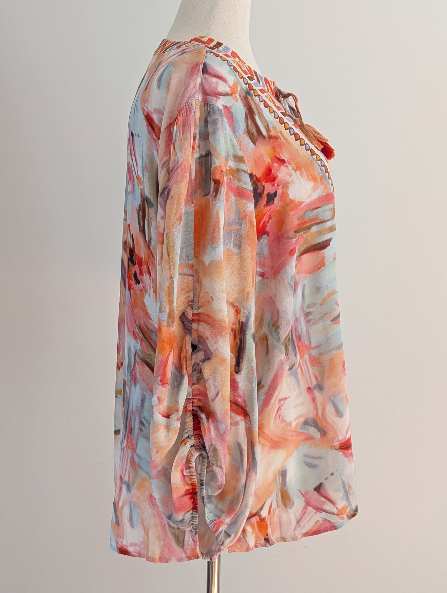 John Mark Embroidered Floral Boho Tunic – XL