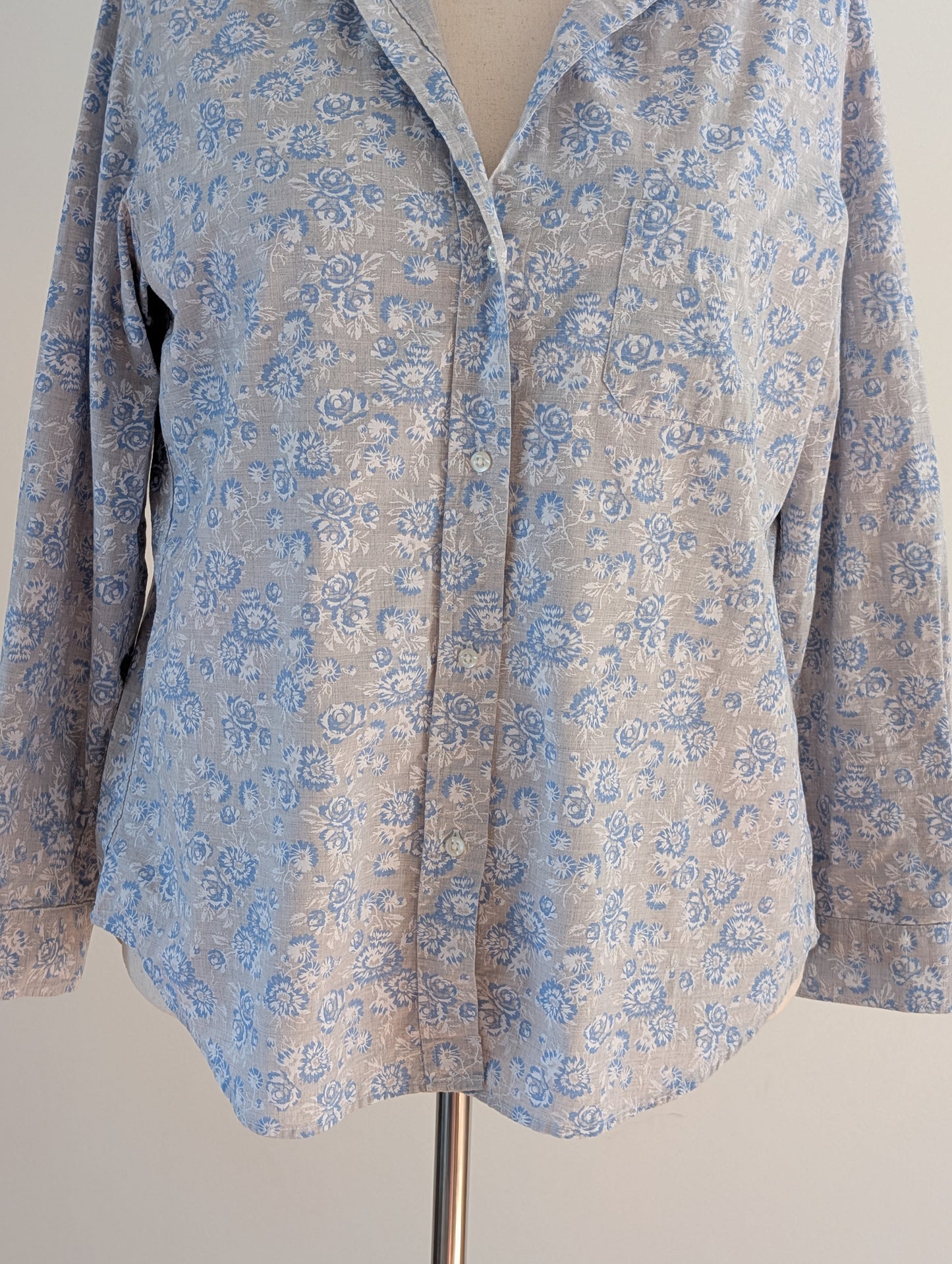 Grayson The Hero Blue Floral Cotton Shirt – XL
