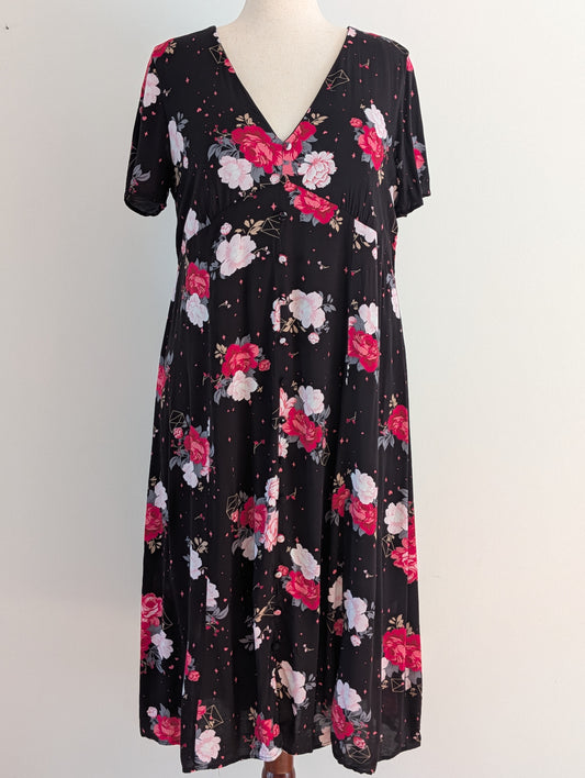 Torrid Black Rose Floral Dress – 2X