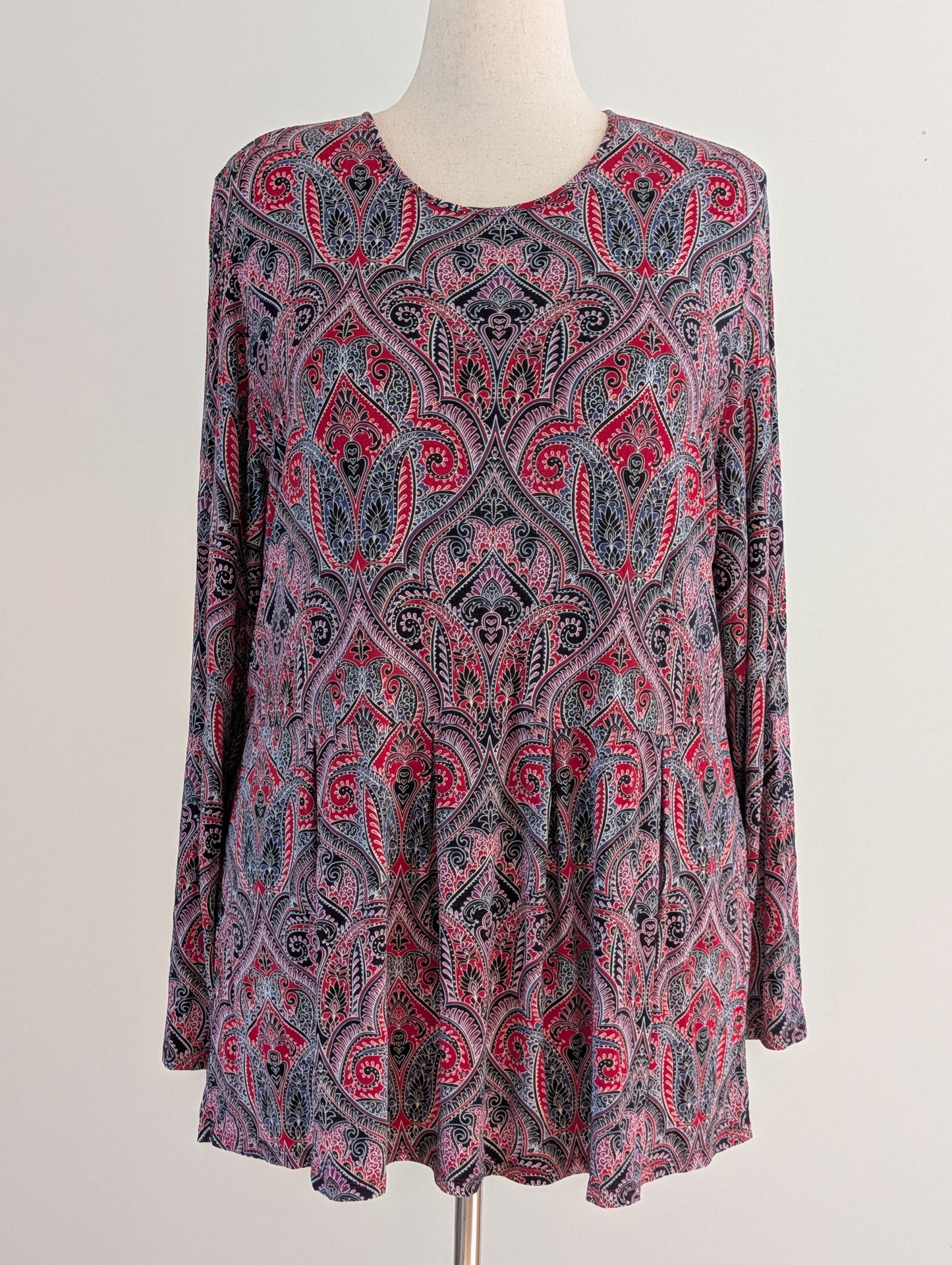 J.Jill Wearever Red Paisley Tunic Top – XL
