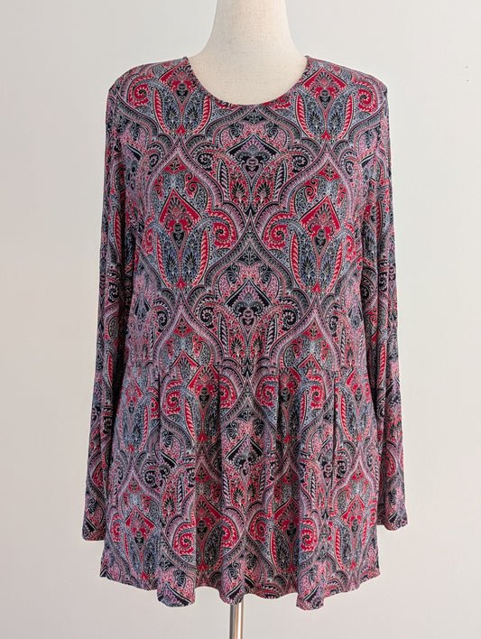 J.Jill Wearever Red Paisley Tunic Top – XL