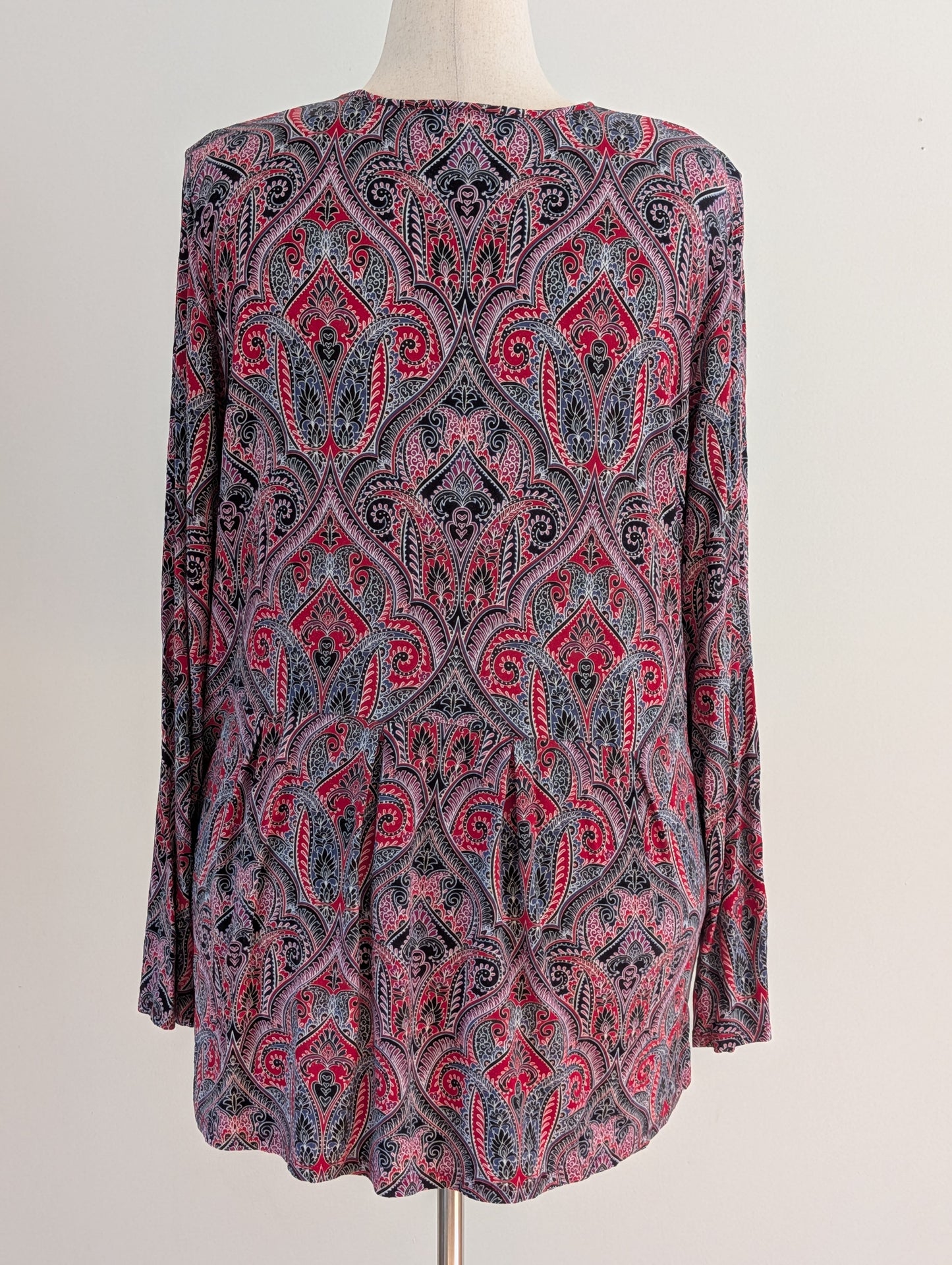 J.Jill Wearever Red Paisley Tunic Top – XL