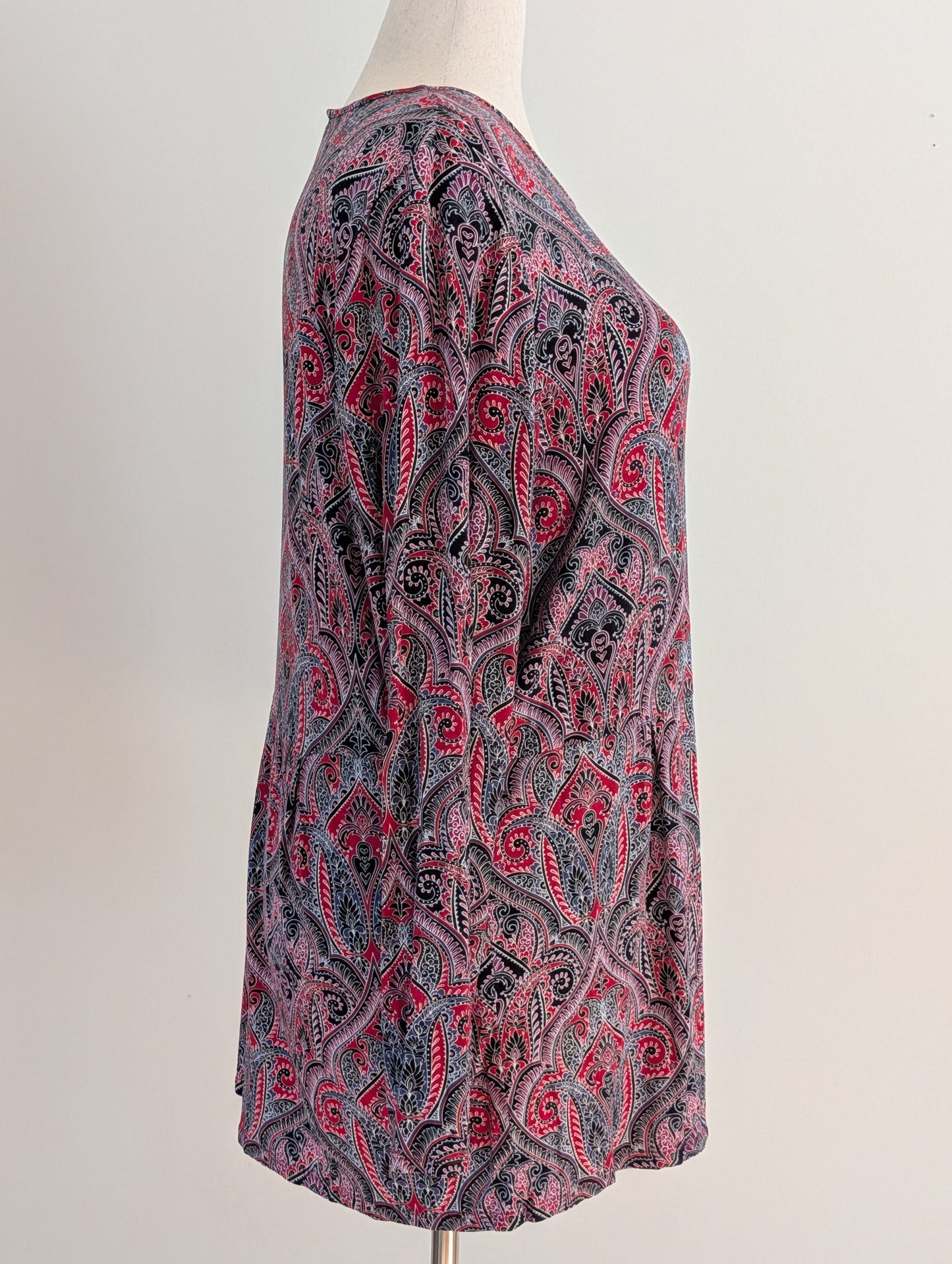 J.Jill Wearever Red Paisley Tunic Top – XL