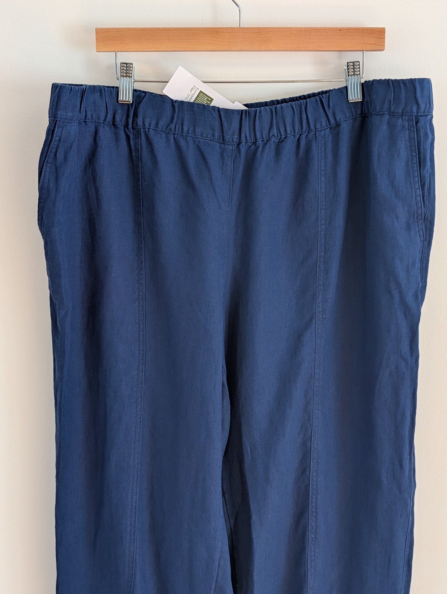 NWT J.Jill Navy European Flax 100% Linen Pants - 2X
