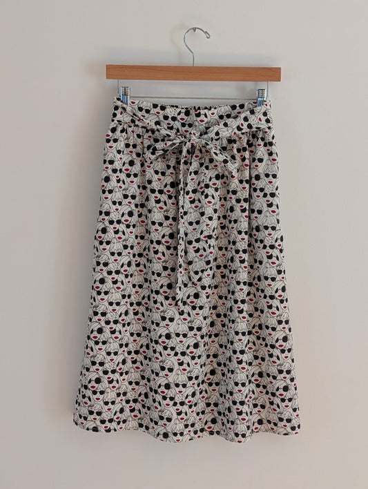 Anthropologie Porridge Getaway Face Print Skirt – S