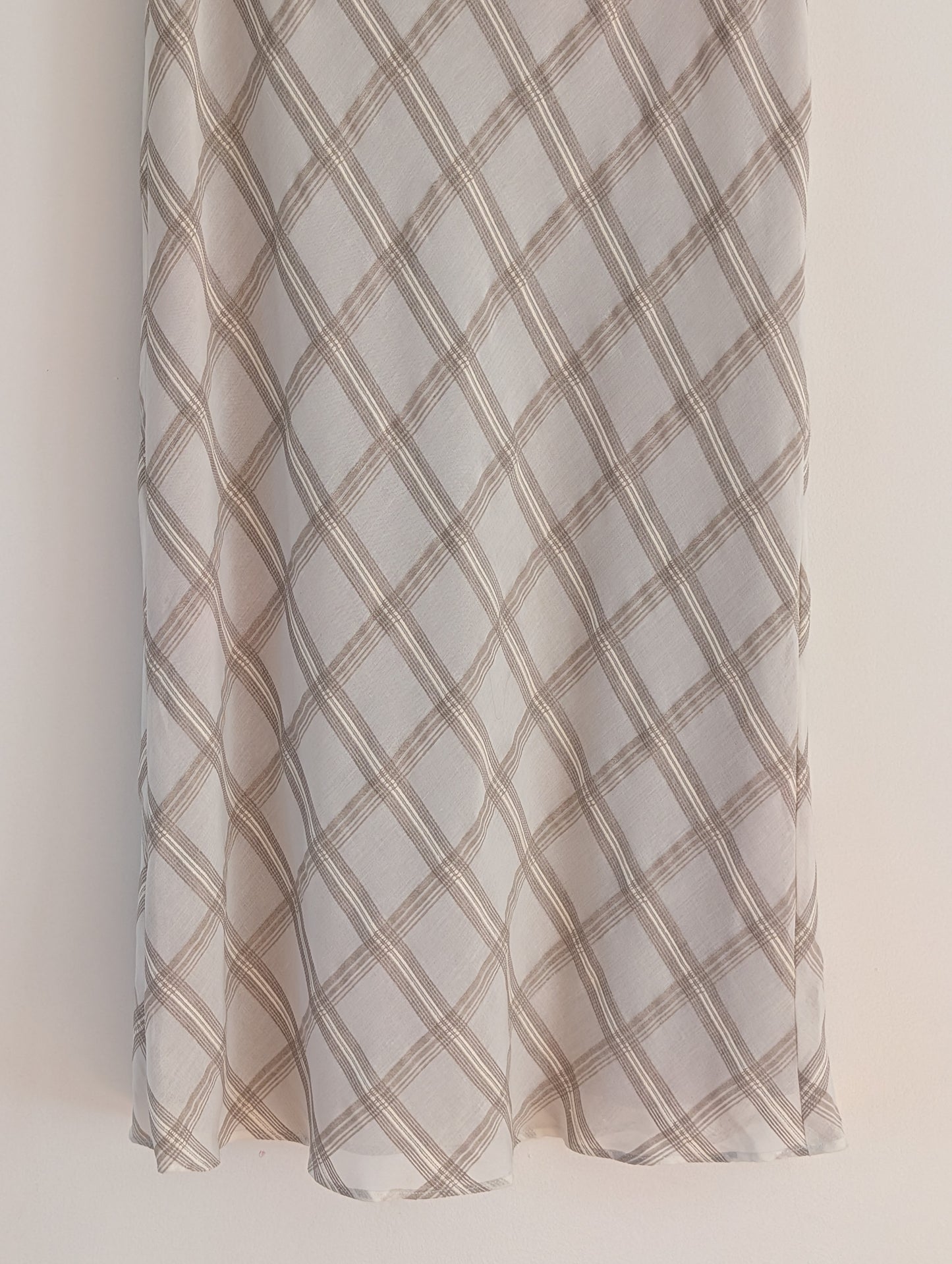 Liz Claiborne Linen Rayon Plaid Maxi Skirt - S