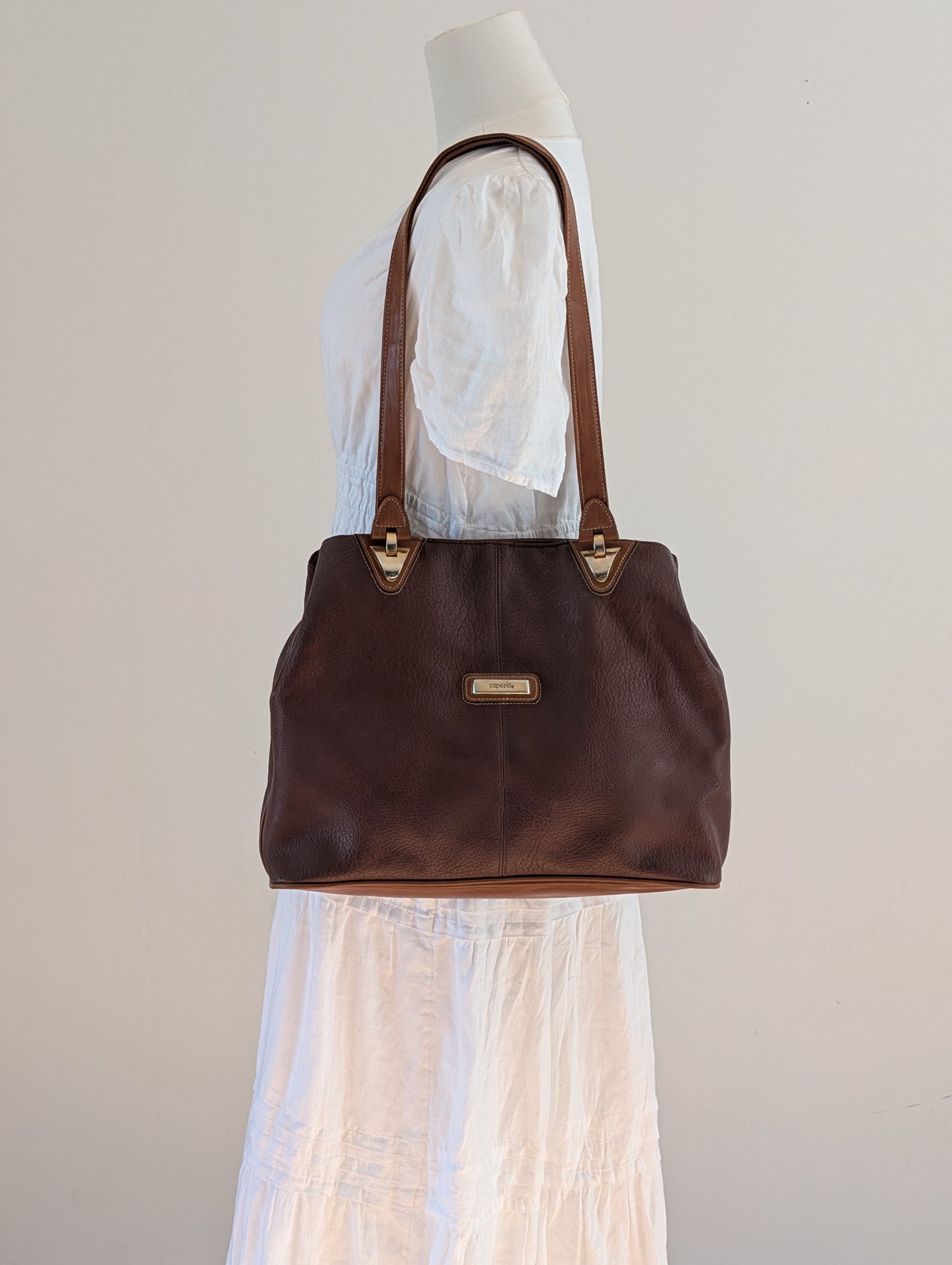 Capezio Vintage Faux Leather Shoulder Tote Bag