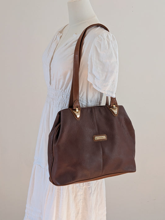Capezio Vintage Faux Leather Shoulder Tote Bag