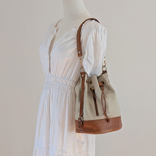 Cristina Made in Italy Leather Convertible Bucket Bag