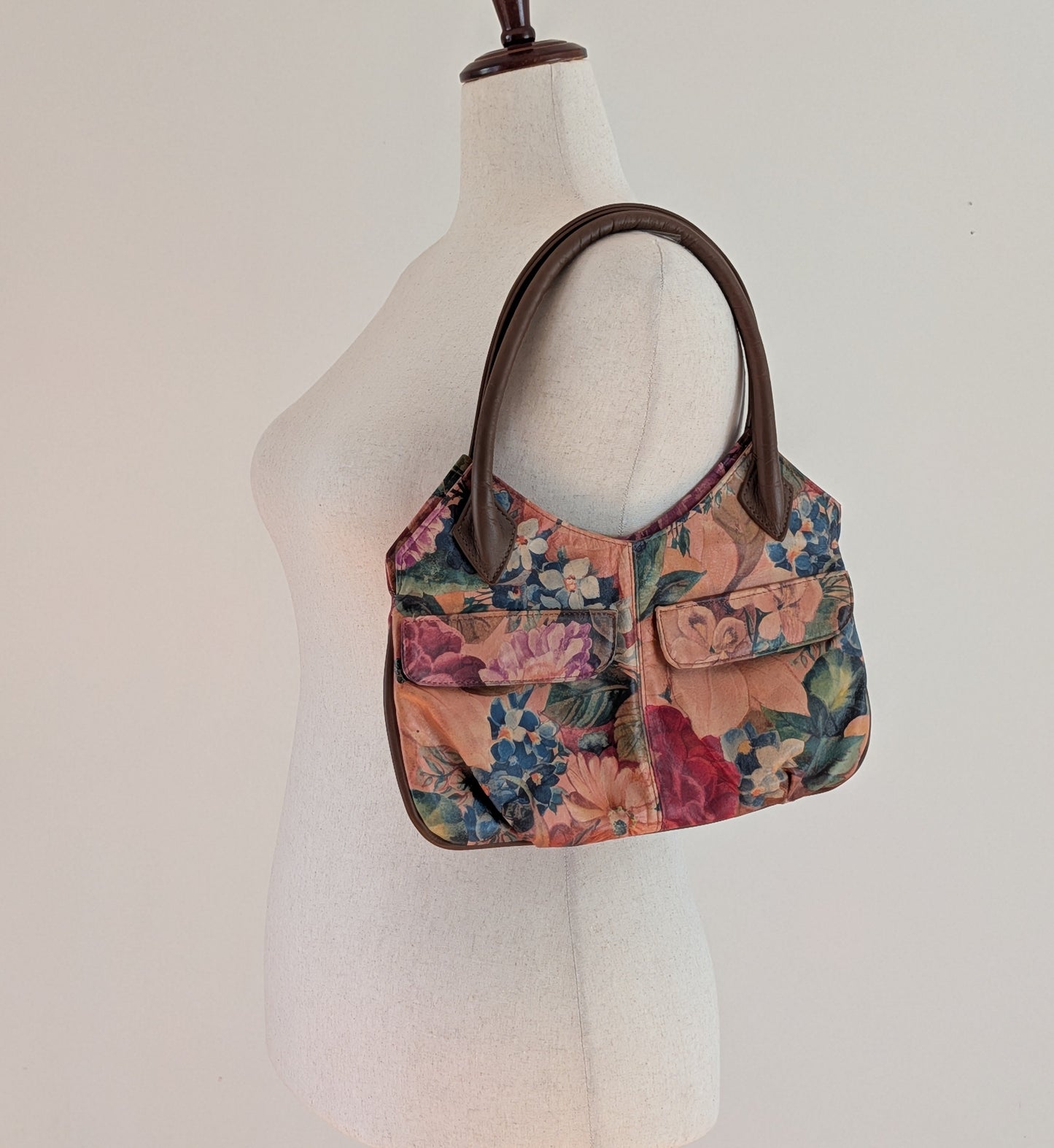 Ana Perico Argentina Genuine Leather Floral Shoulder Bag