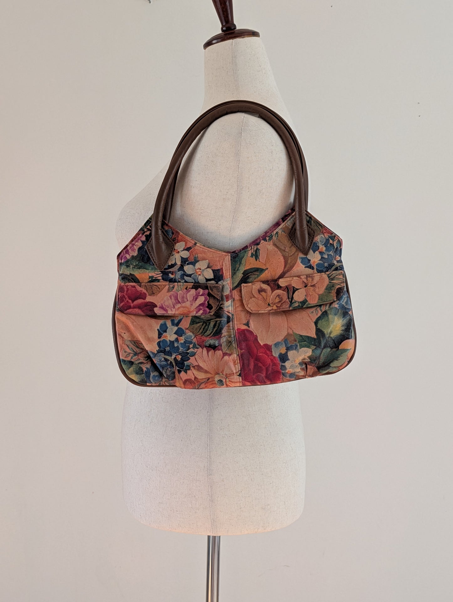 Ana Perico Argentina Genuine Leather Floral Shoulder Bag