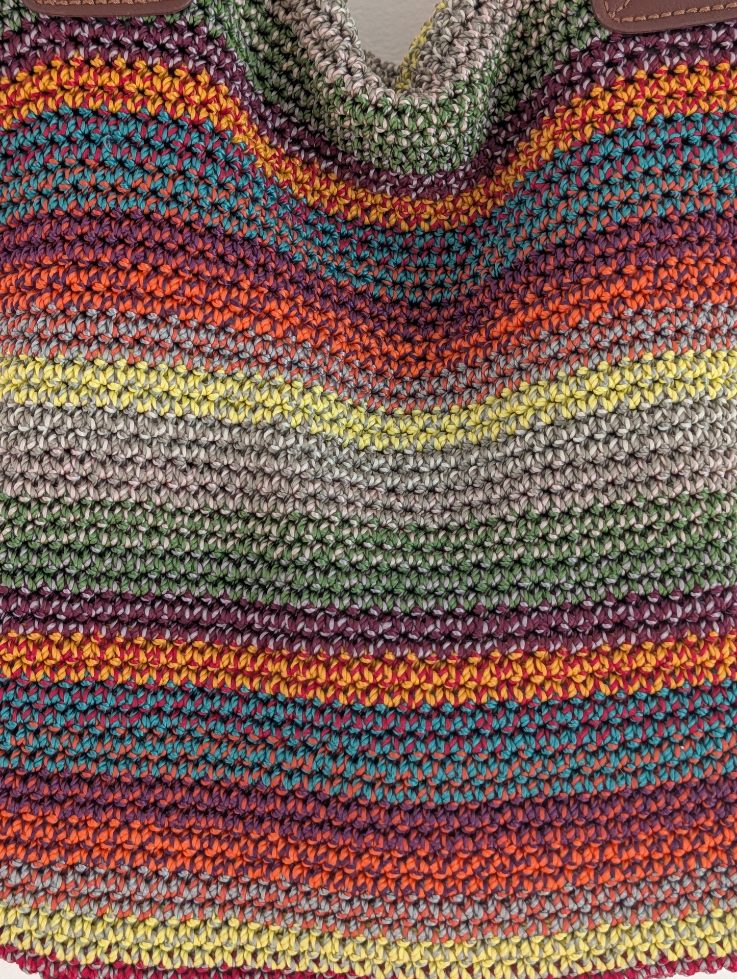 The Sak Multicolor Striped Crochet Shoulder Tote Bag