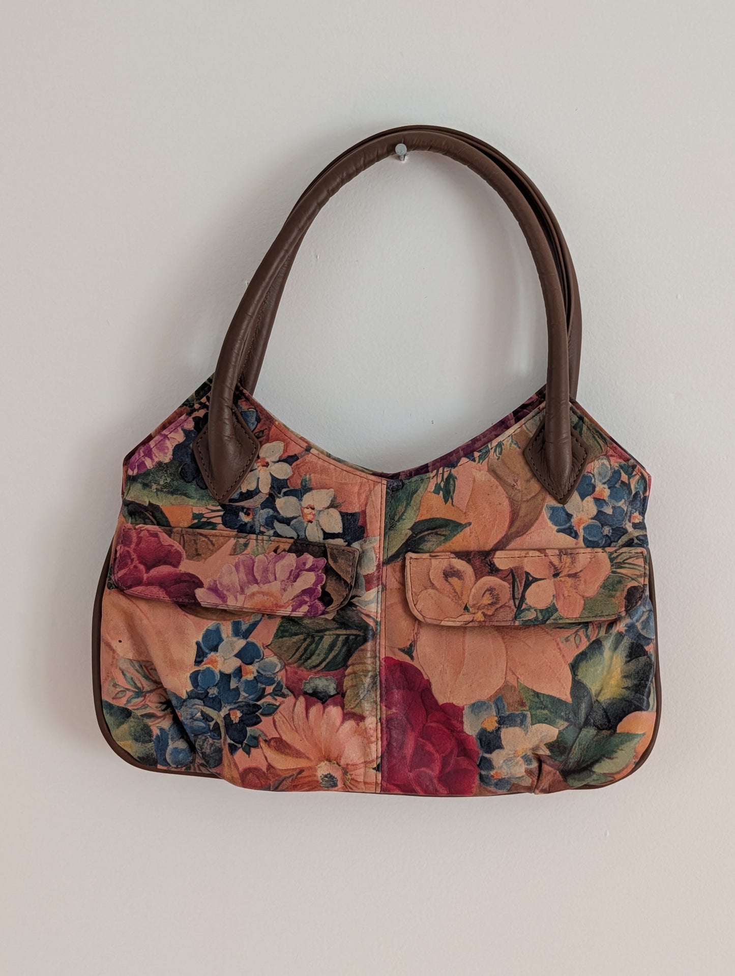Ana Perico Argentina Genuine Leather Floral Shoulder Bag