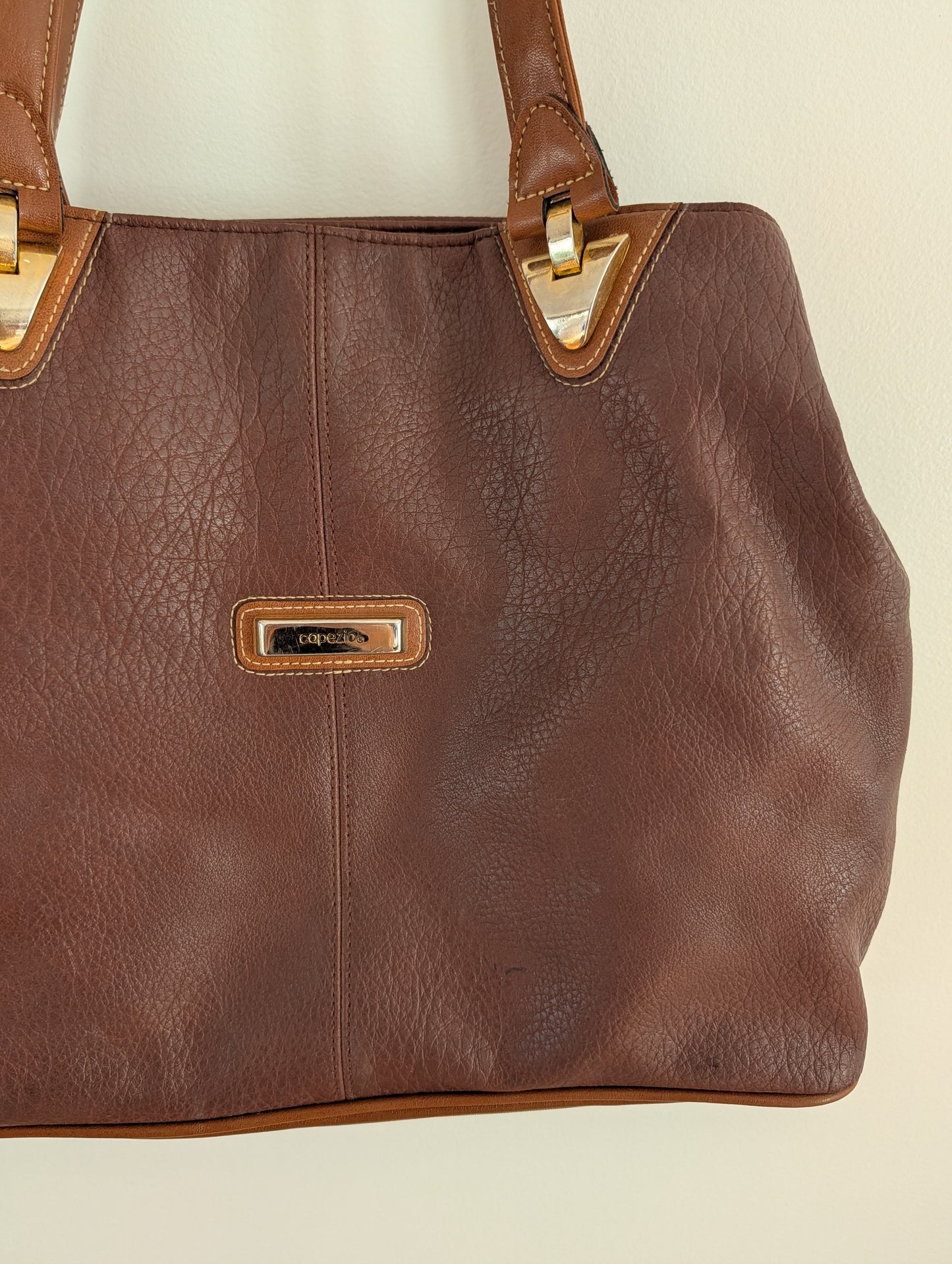 Capezio Vintage Faux Leather Shoulder Tote Bag