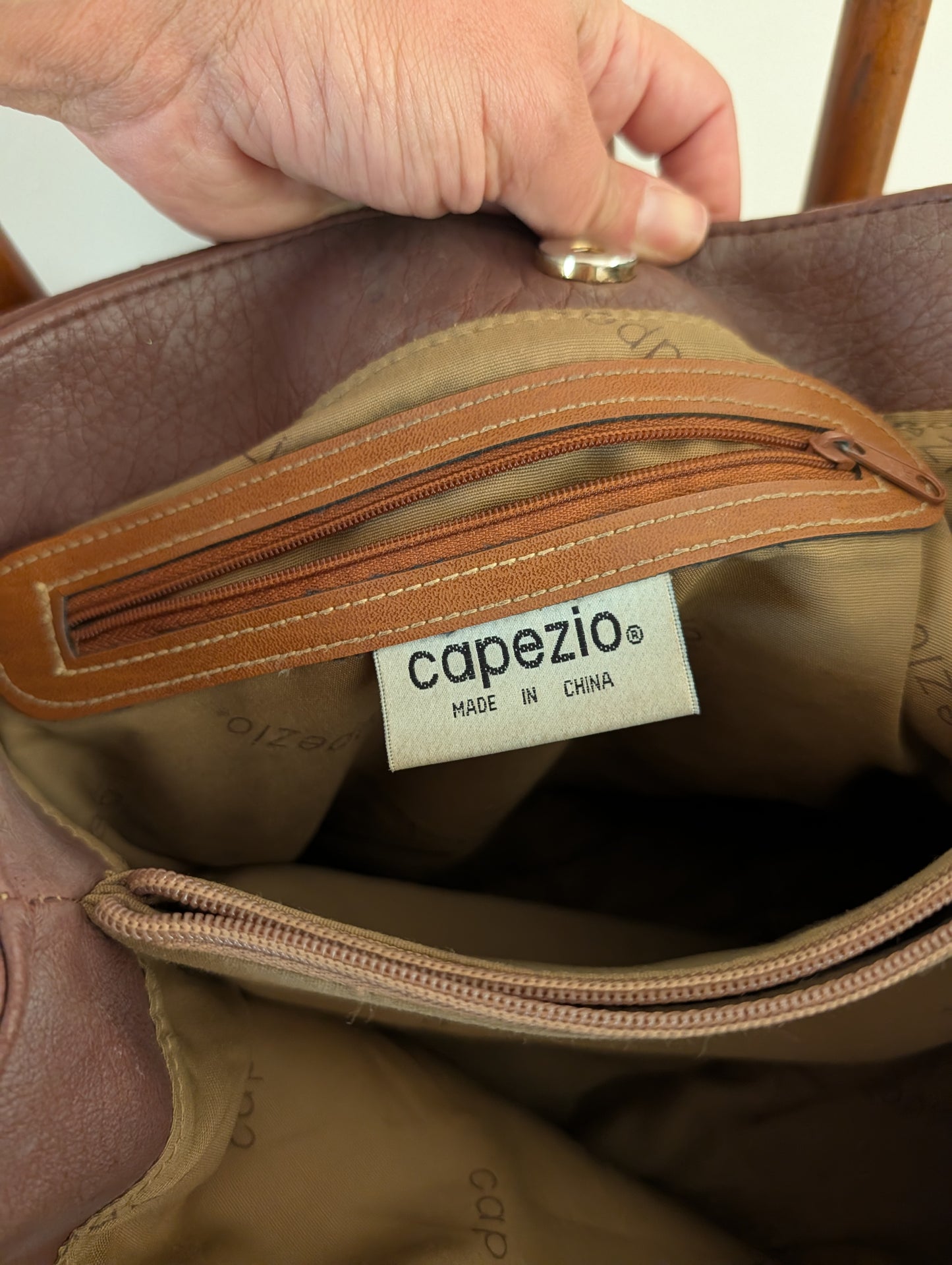 Capezio Vintage Faux Leather Shoulder Tote Bag