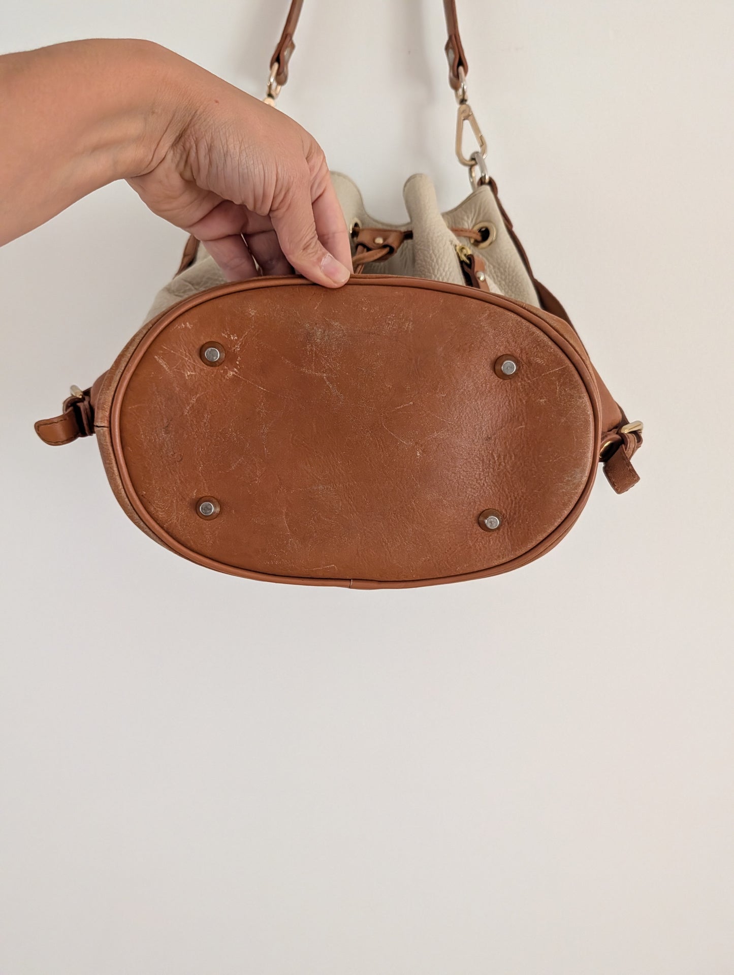 Cristina Made in Italy Leather Convertible Bucket Bag