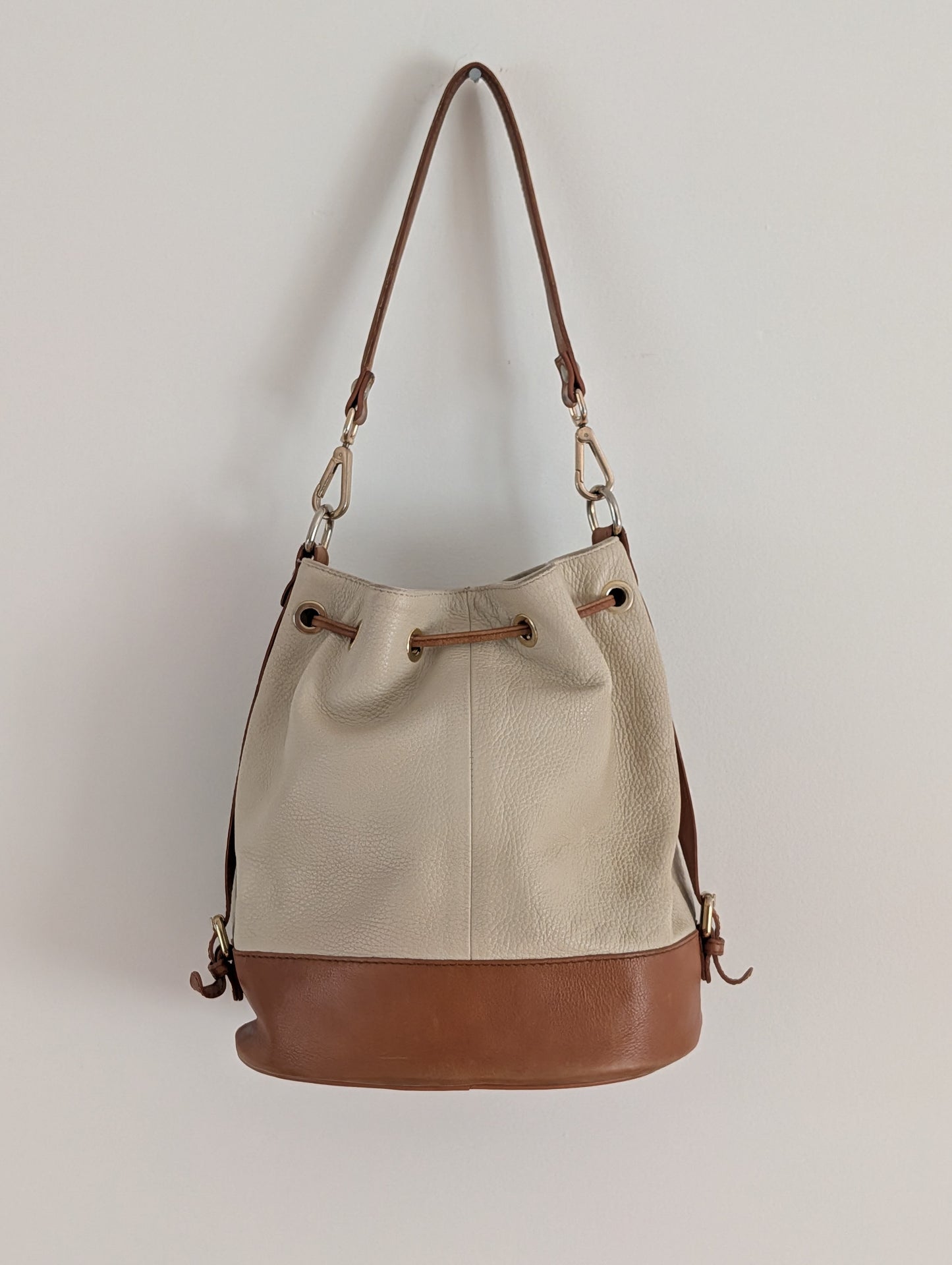 Cristina Made in Italy Leather Convertible Bucket Bag