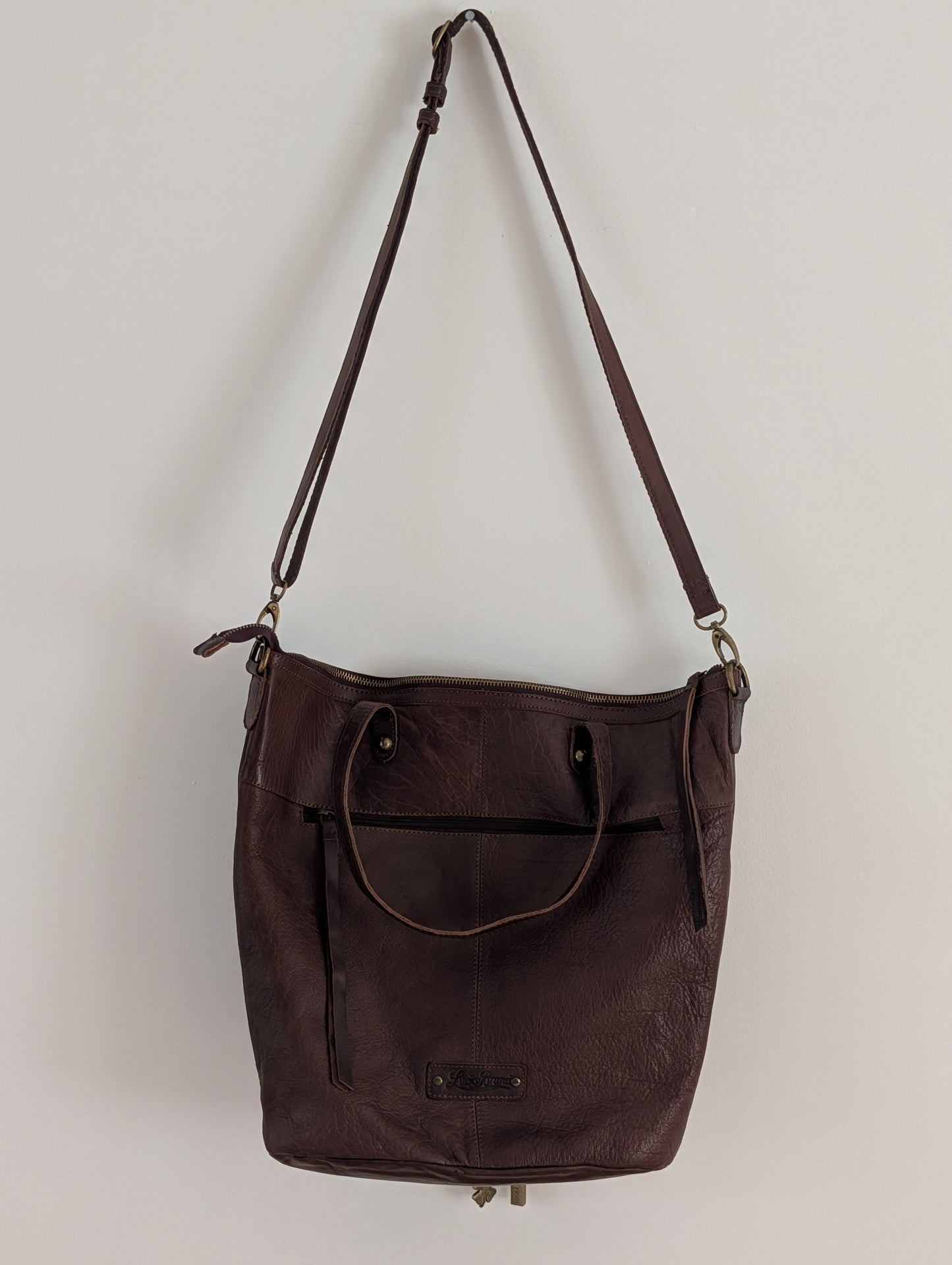 Lucky Brand Leather Patchwork Convertible Tote Crossbody Bag