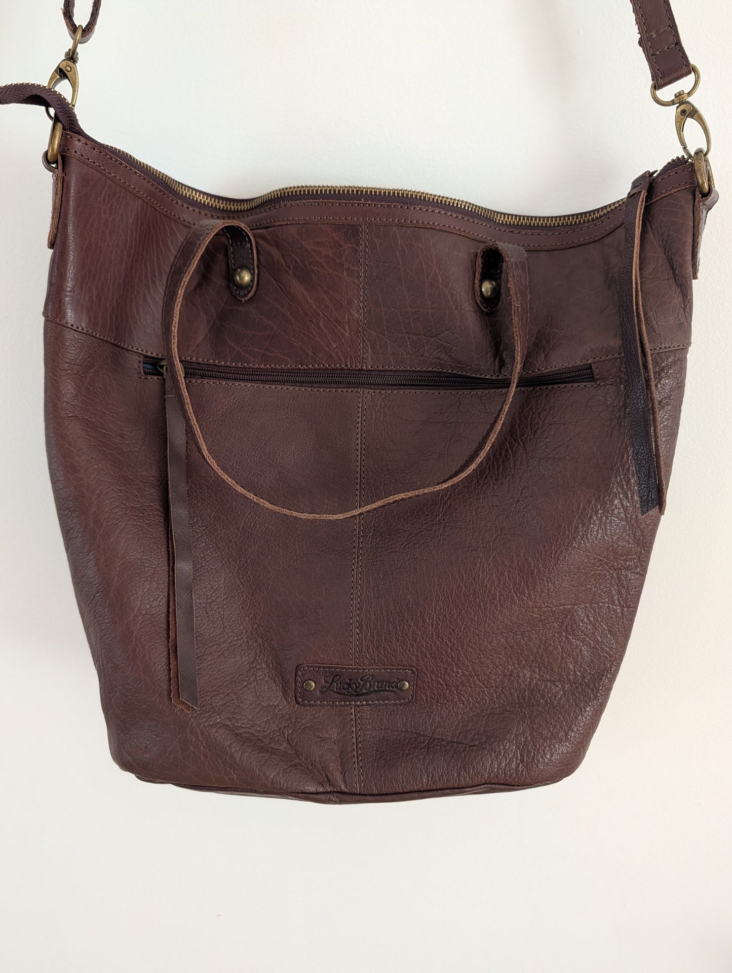 Lucky Brand Leather Patchwork Convertible Tote Crossbody Bag