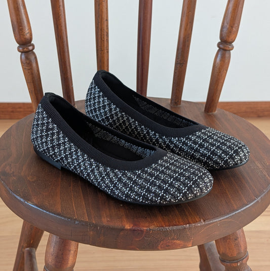 VIVAIA Black Tweed Ballet Flats – 9