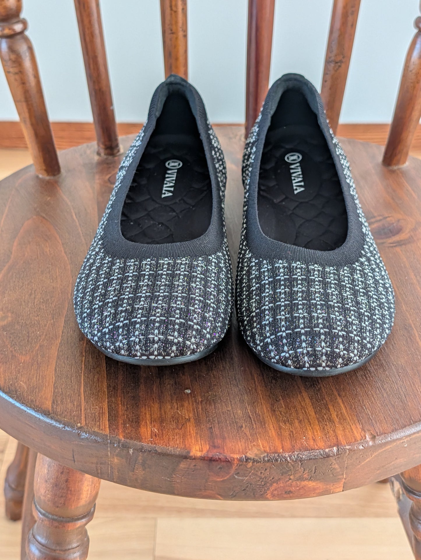 VIVAIA Black Tweed Ballet Flats – 9