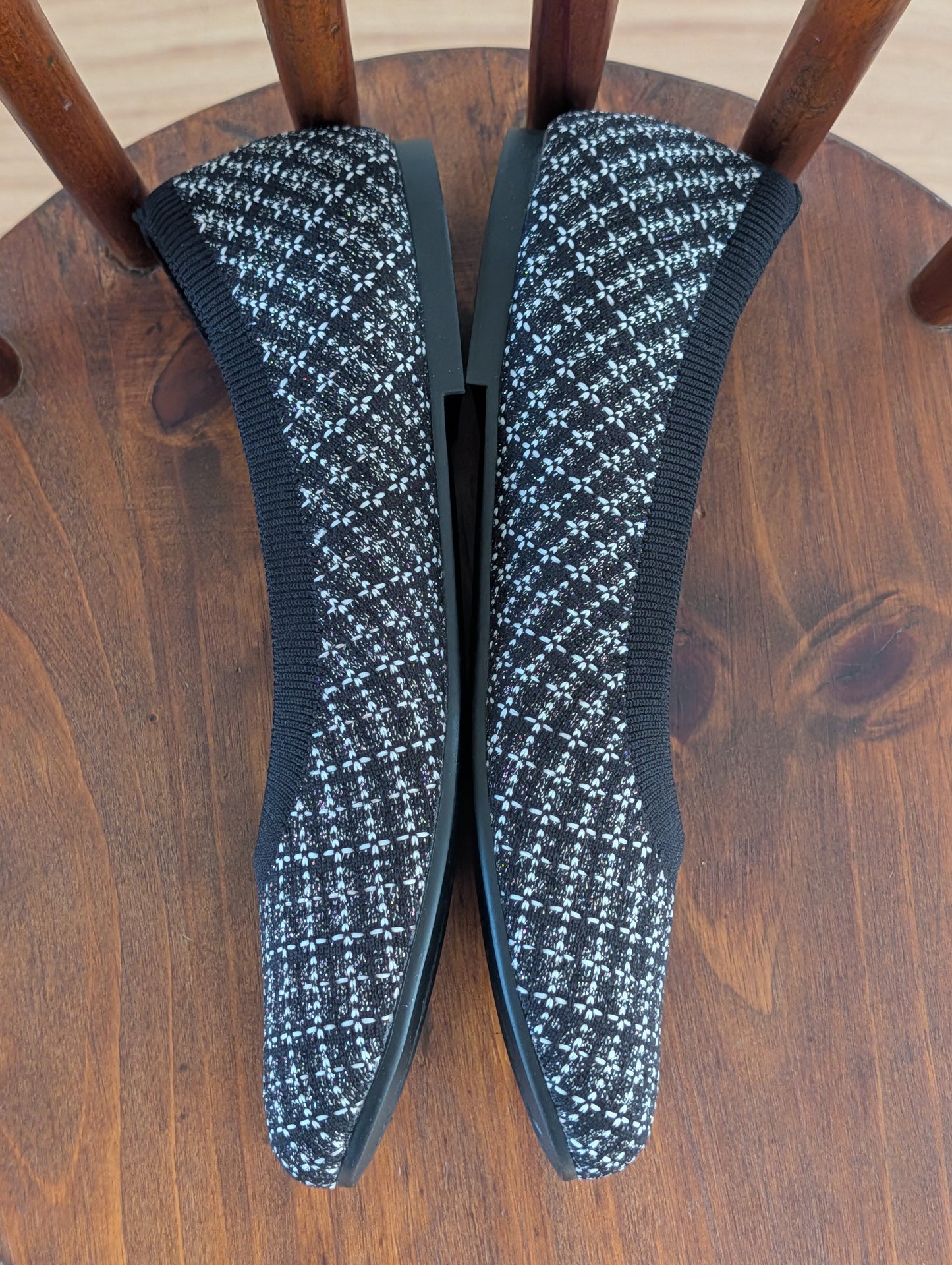 VIVAIA Black Tweed Ballet Flats – 9