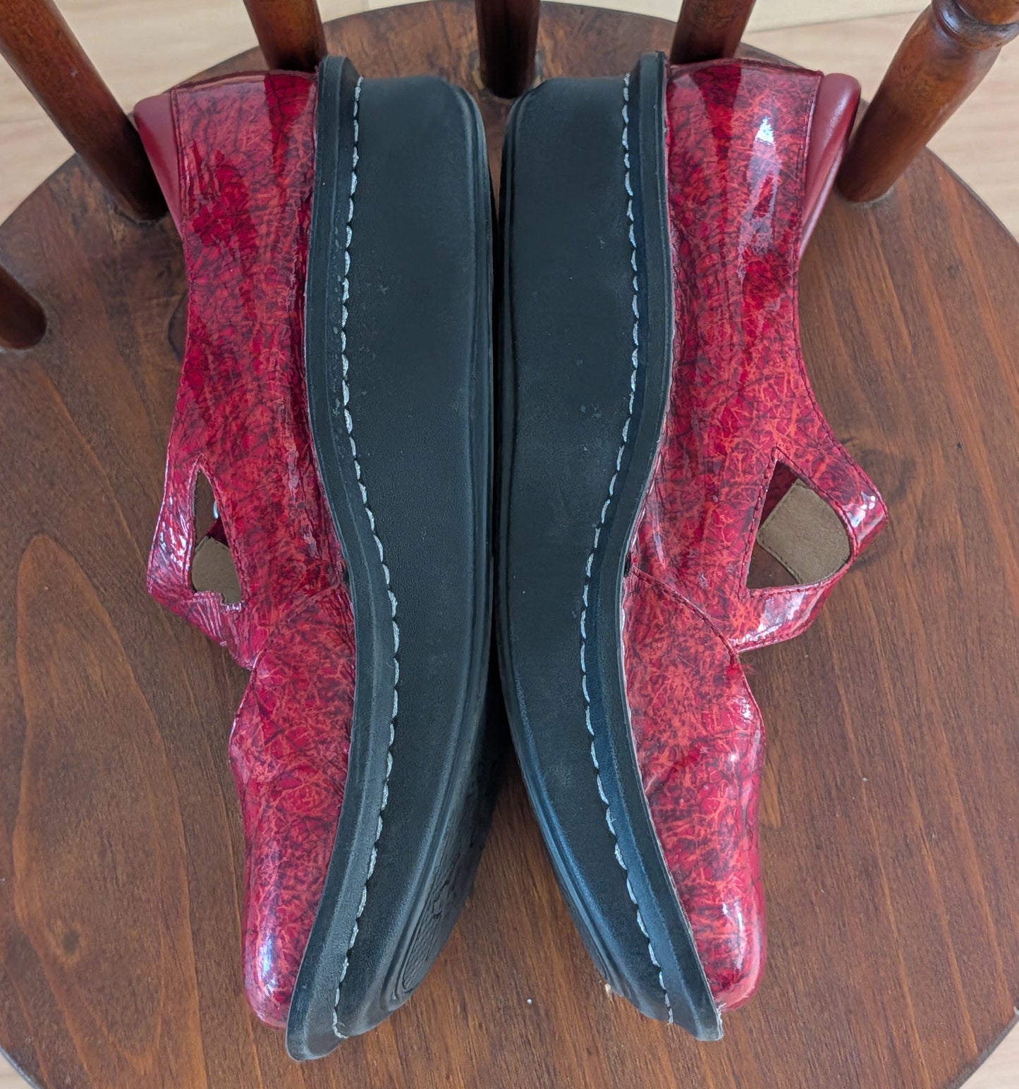 Alegria Day 366 Red Leather Mary Jane Shoes – 40