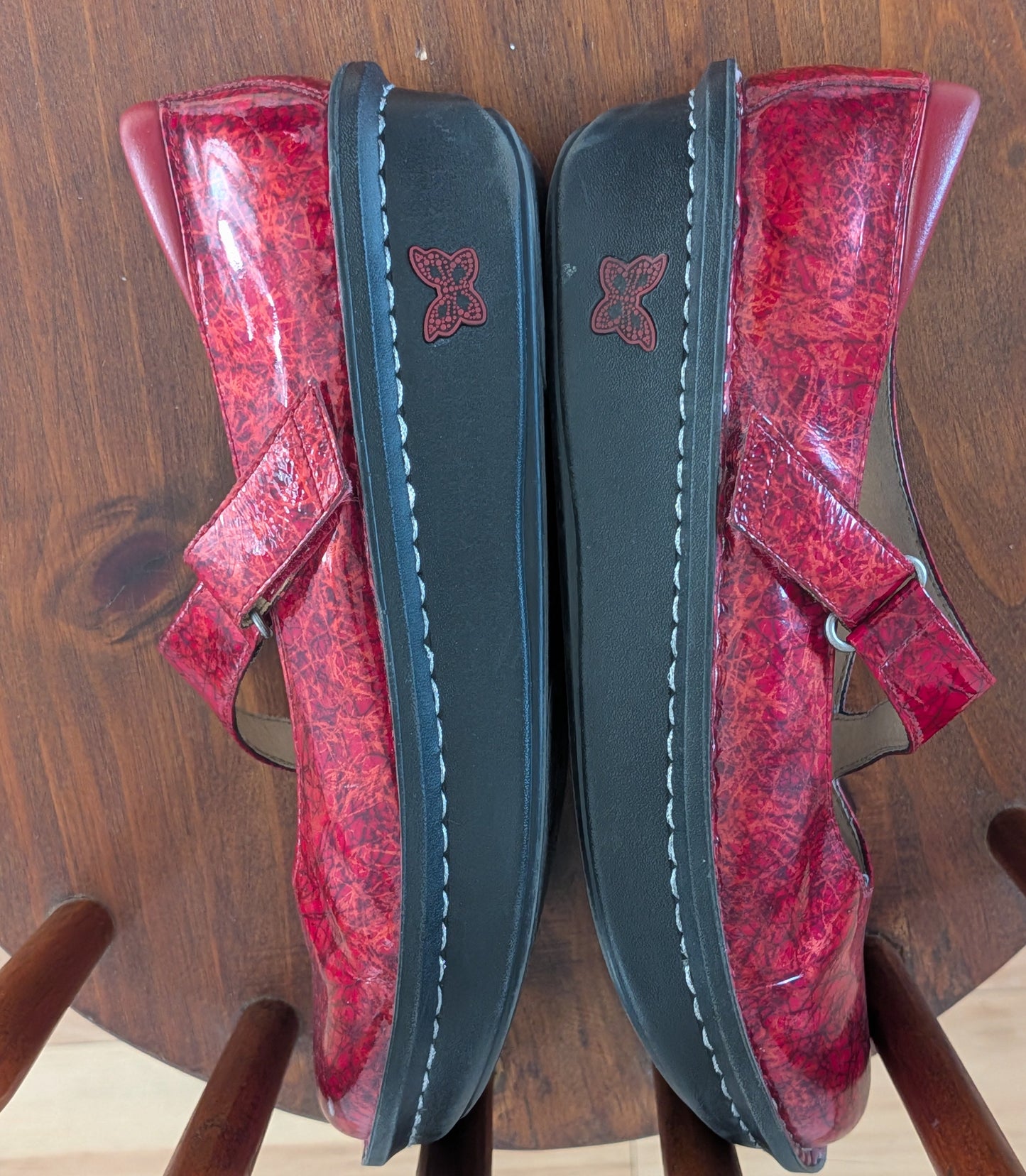 Alegria Day 366 Red Leather Mary Jane Shoes – 40